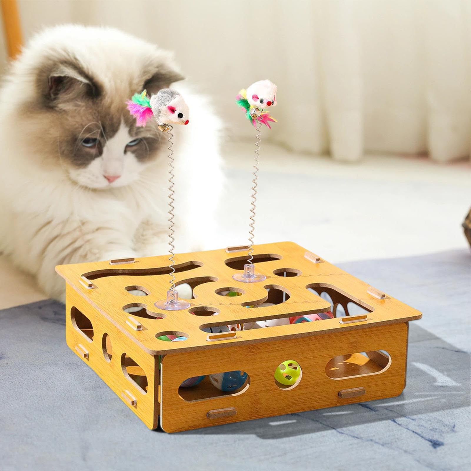 IOKHEIRA Jouet Interactif Pour Chat 4 En 1 Pour Chat D'intérieur Adulte