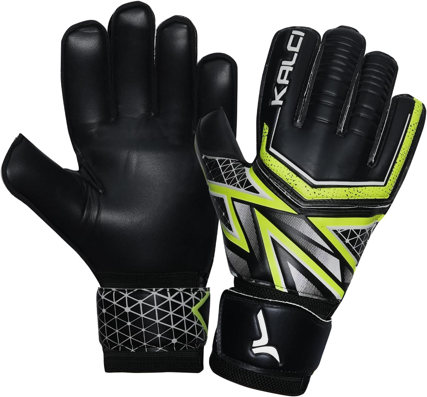 Kalci Soccer Goalie Gloves with Latex Foam Padding for Kids/Adult Finger Protection Breathable Goalkeeper Gloves Hook & Loop Strap for Ultimate Grip GK Gloves