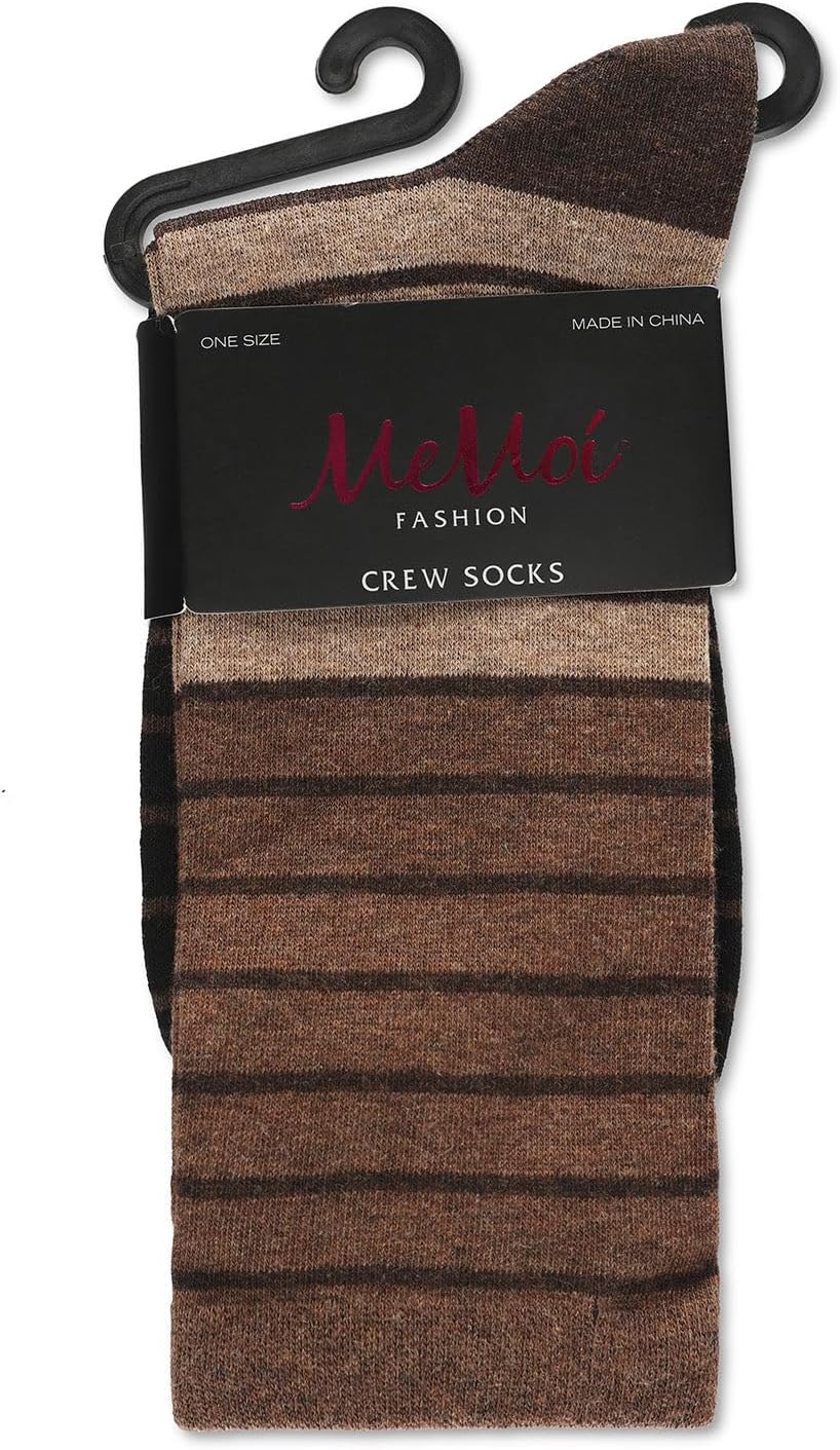 MeMoi Women's Shaded-Stripes Cotton Blend Fine-Gauge Fashion Crew Sock - Image 7