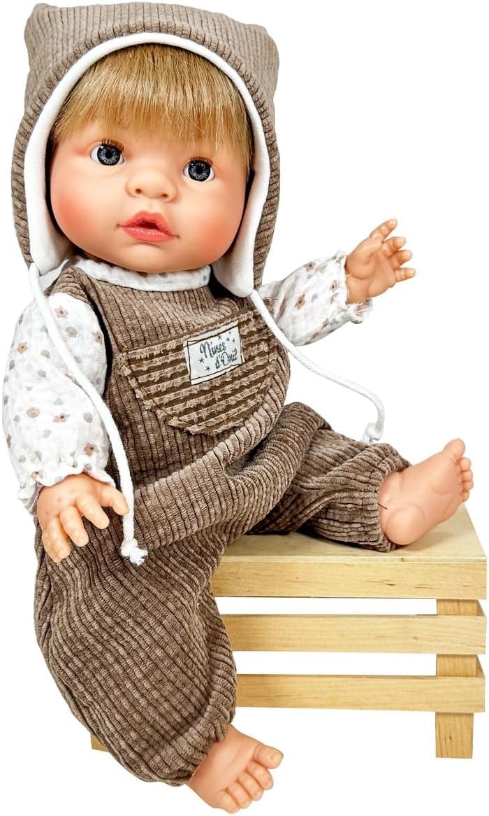 Generic Nines d'Onil Baby boy Joy Collection Doll (Baby Boy Brown Outfit)