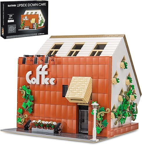 Juego de construcción de cafetería con luz LED, colección de bloques de construcción de casa moderna de calle, kit de modelo de juguete, juego