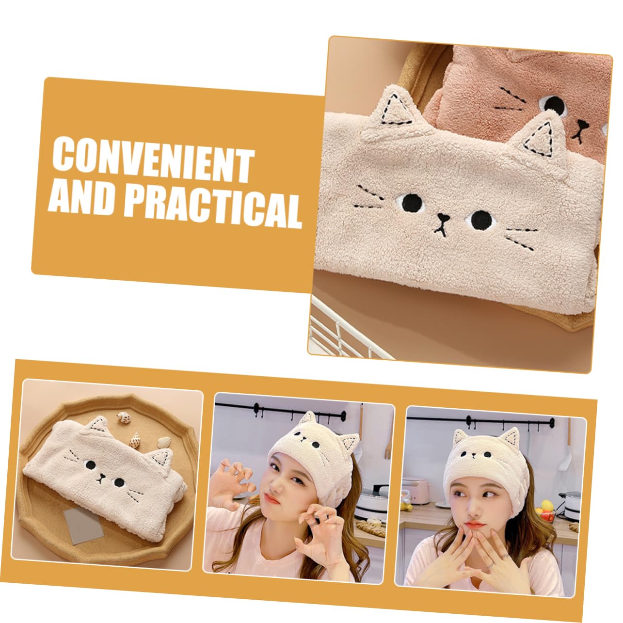Healeved 5stücke Katzenohren Stirnband Für Damen Weiches Verstellbares Haarschmuck-accessoire Für Gesichtspflege Spa Make-up Und Yoga Zum Waschen Des Gesichts Für Entspannte Momente