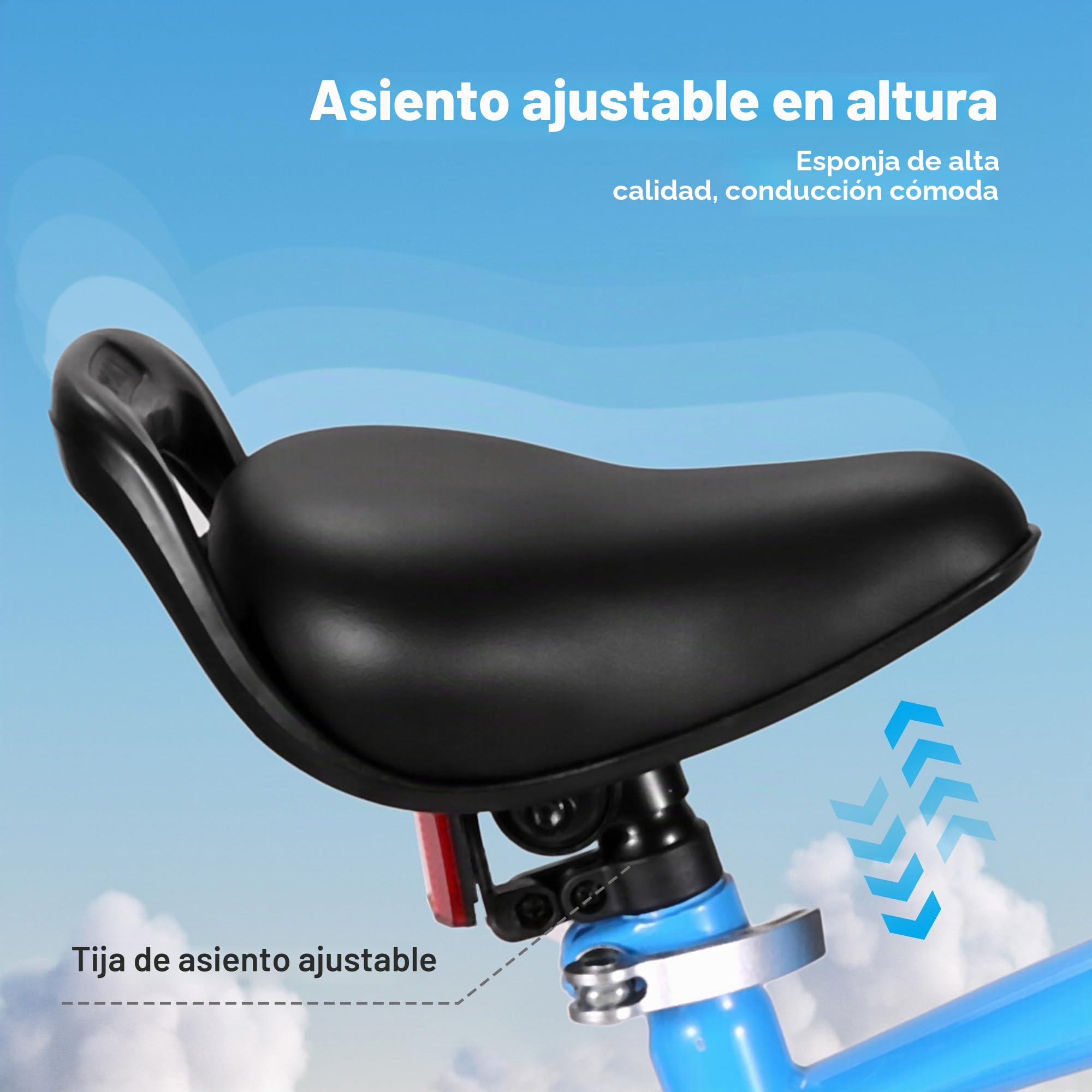 BODIOO Bicicleta infantil de 14 pulgadas, bicicleta para niños y niñas con ruedas estabilizadoras, marco estable, asiento ajustable, freno de mano y freno de contrapedal, adecuado para ciclistas de 94