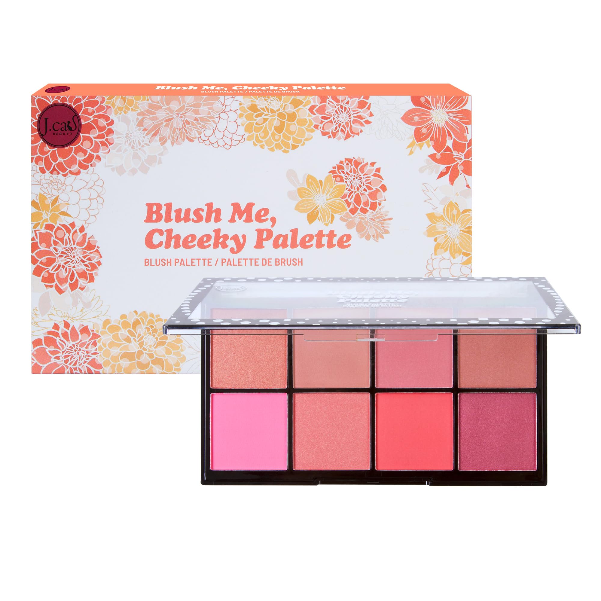 J. Cat Beauty 8 Color Blush Me Palette, Cheeky Palette, Matte and Shimmer Blushes from Subtle to Bold for All Skin Tones