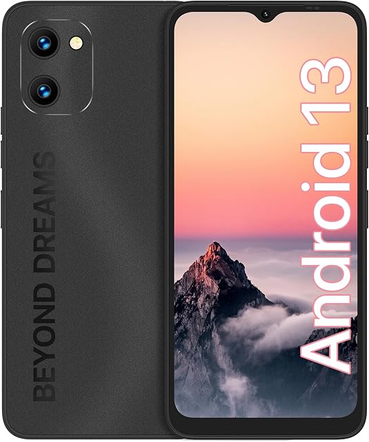 UMIDIGI Mobile Phone (2023) G1 Plus,Android 13 Go SIM Free Unlocked Smartphone,5150mAh Battery,6.52HD+Screen 3+32GB RAM/256GB Extension,13MP Camera 4G Dual SIM/Face ID/GPS OTG/UK Version(Black)