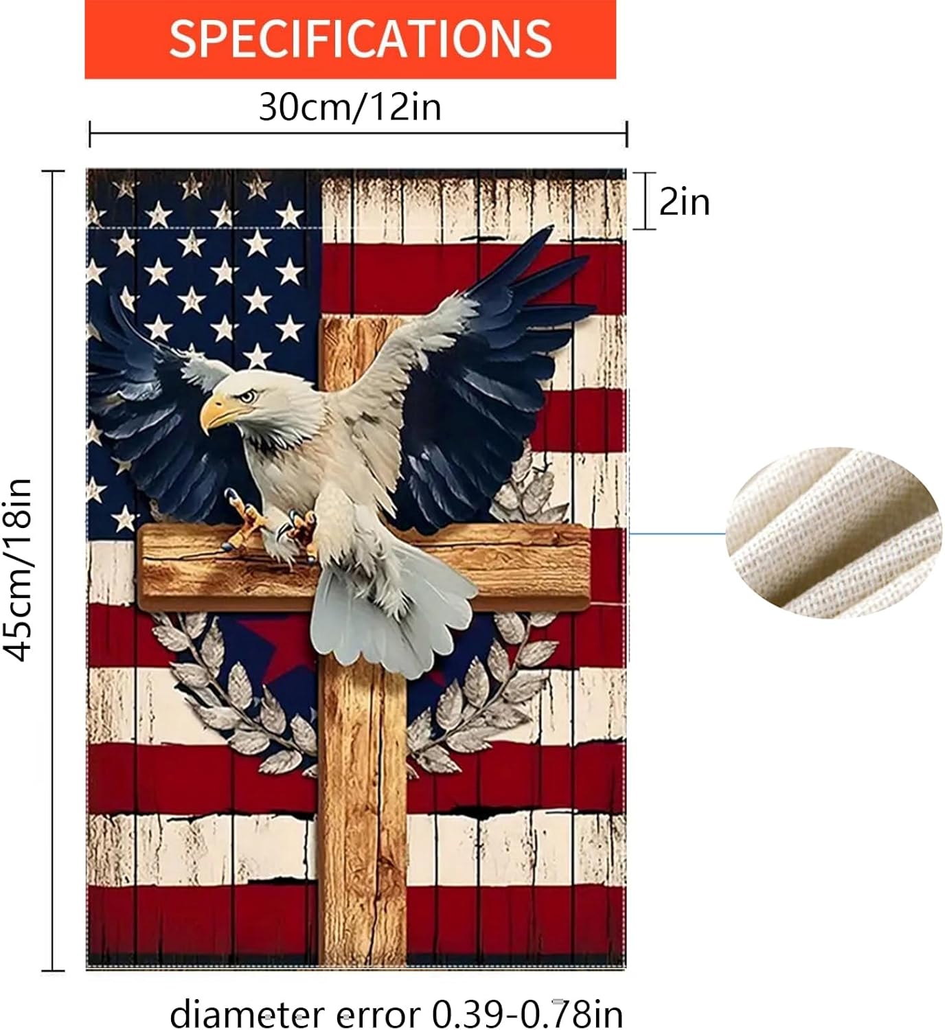 Patriotic Stars and Stripes Eagle Garden Flag 12x18 Inch Double Sided Outside, USA 4th of July Memorial Day Independence Day Yard Outdoor Decoration for All Seasons - Image 4