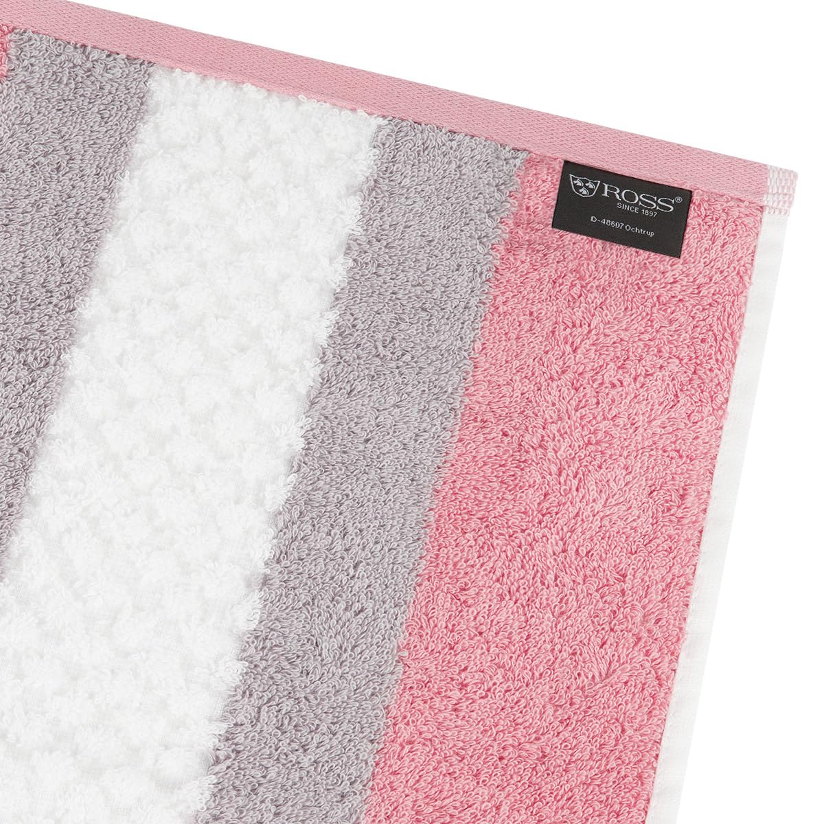Ross Harmony 2er Set Duschtücher 70x140 cm – Garngefärbter Walkfrottee 520 g/m², Weiche Hoch-/Tief-Struktur, Saugstark & Pflegeleicht –, Zeitloses Design, 100% Baumwolle, Luxus für Ihr Bad - Altrosa
