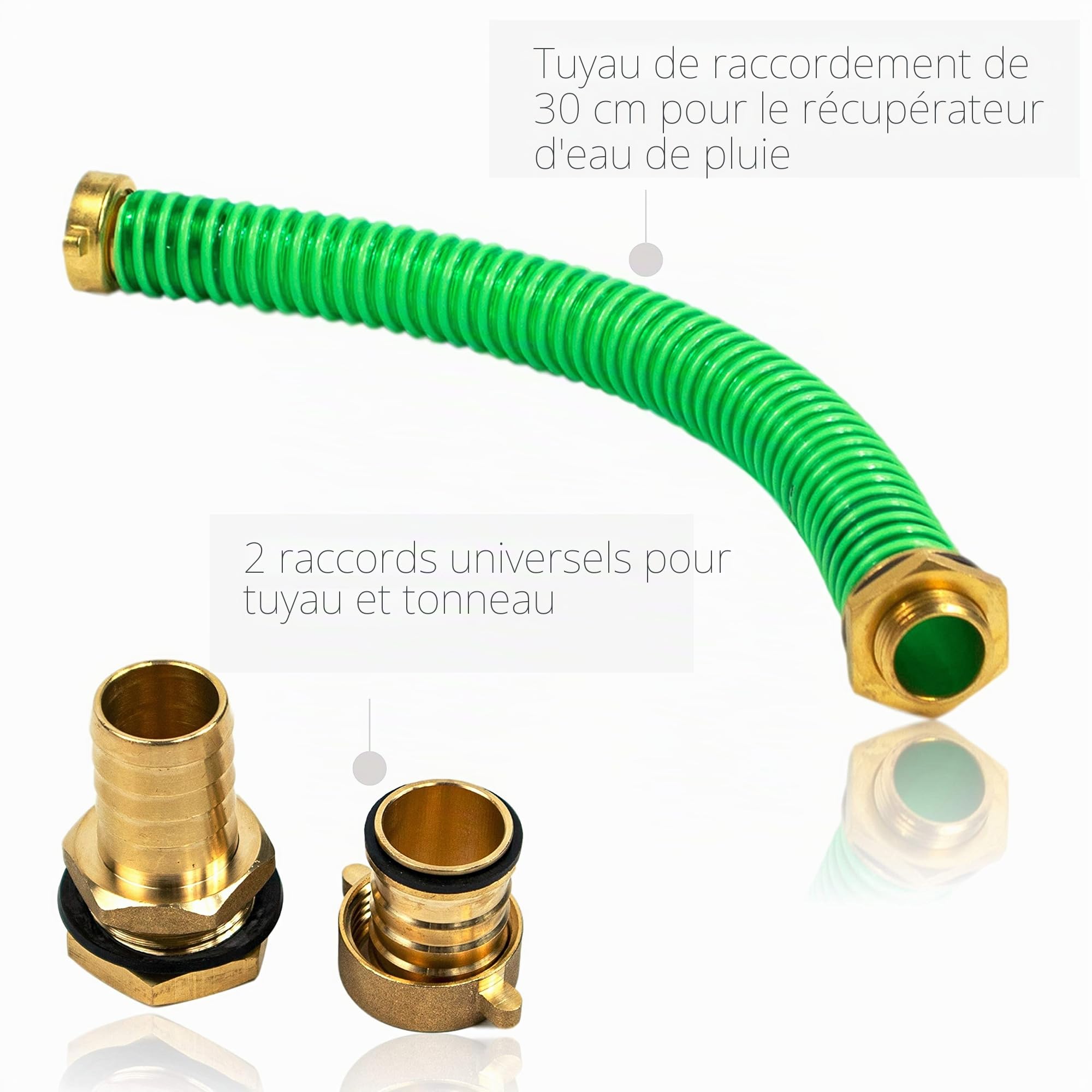 Collecteur d'eau de pluie en zinc 76/80/87/100/120 mm avec raccord pour tuyau d'égout, collecteur de pluie Titanzink 85 % d'eau grâce à une construction à double paroi