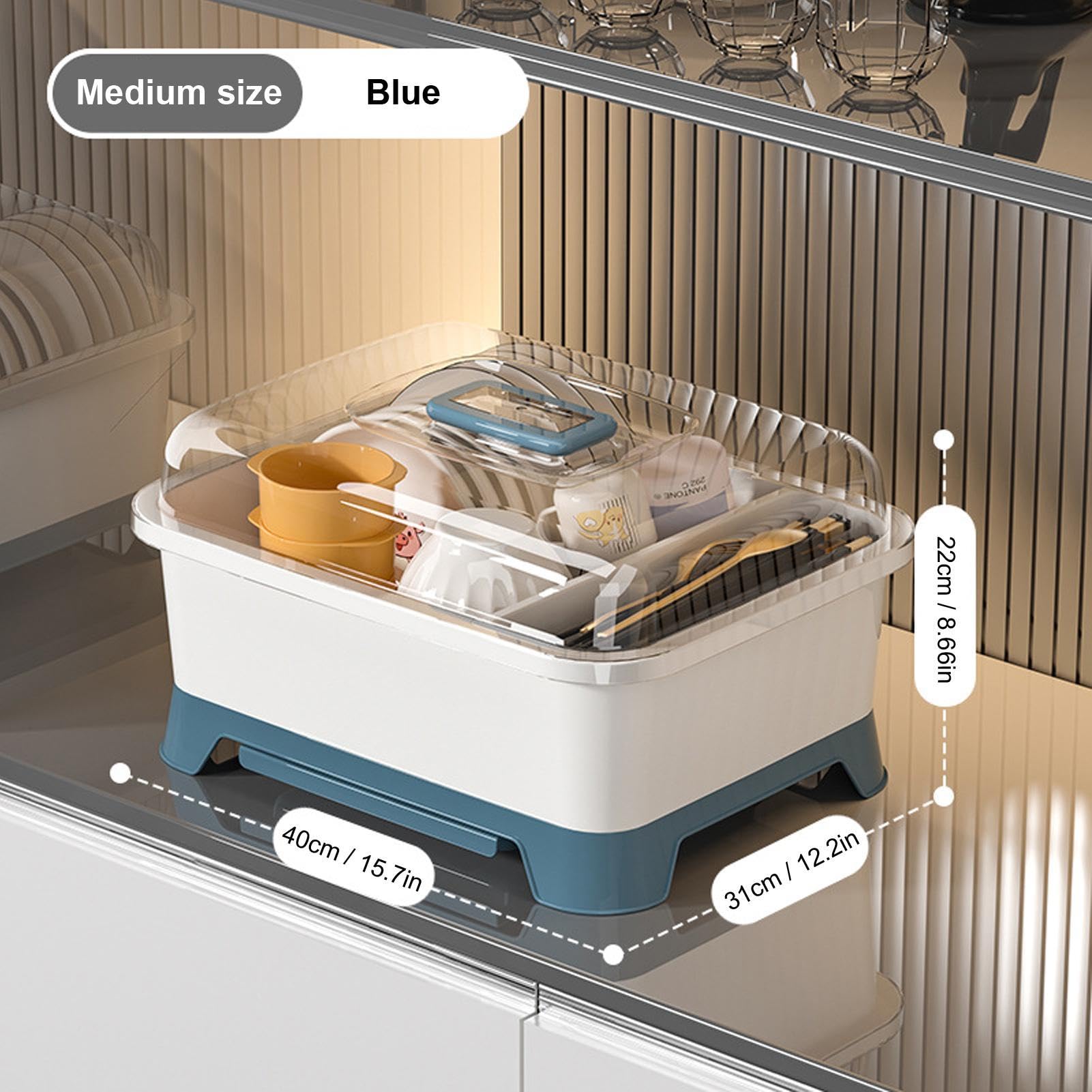 Escurridor de botellas con tapa, escurridor de platos – de almacenamiento