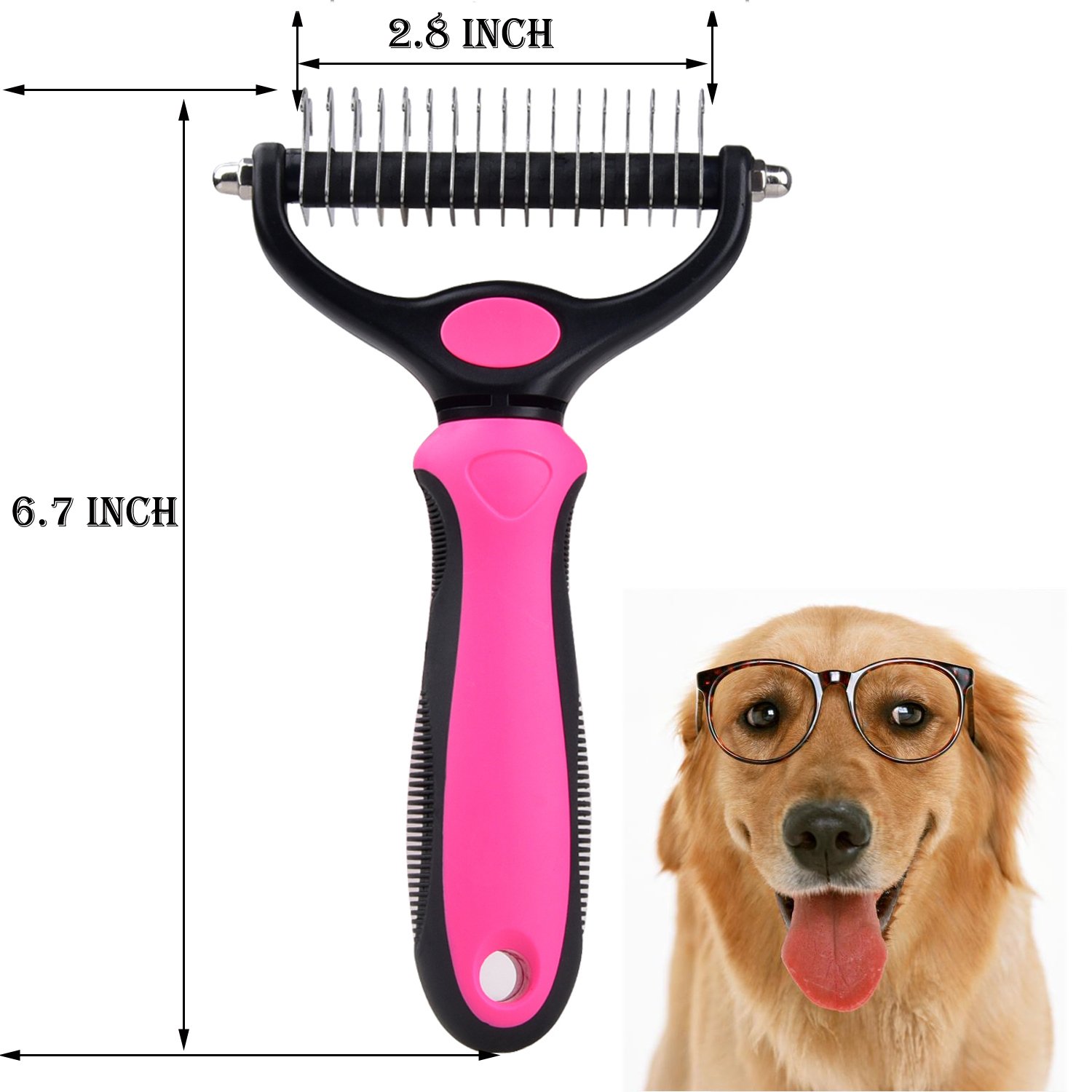 Ergonomic Dematting Tools for Dogs Professional Dog Grooming 6 or 9 Blade Tool(Teal 9 Blade)