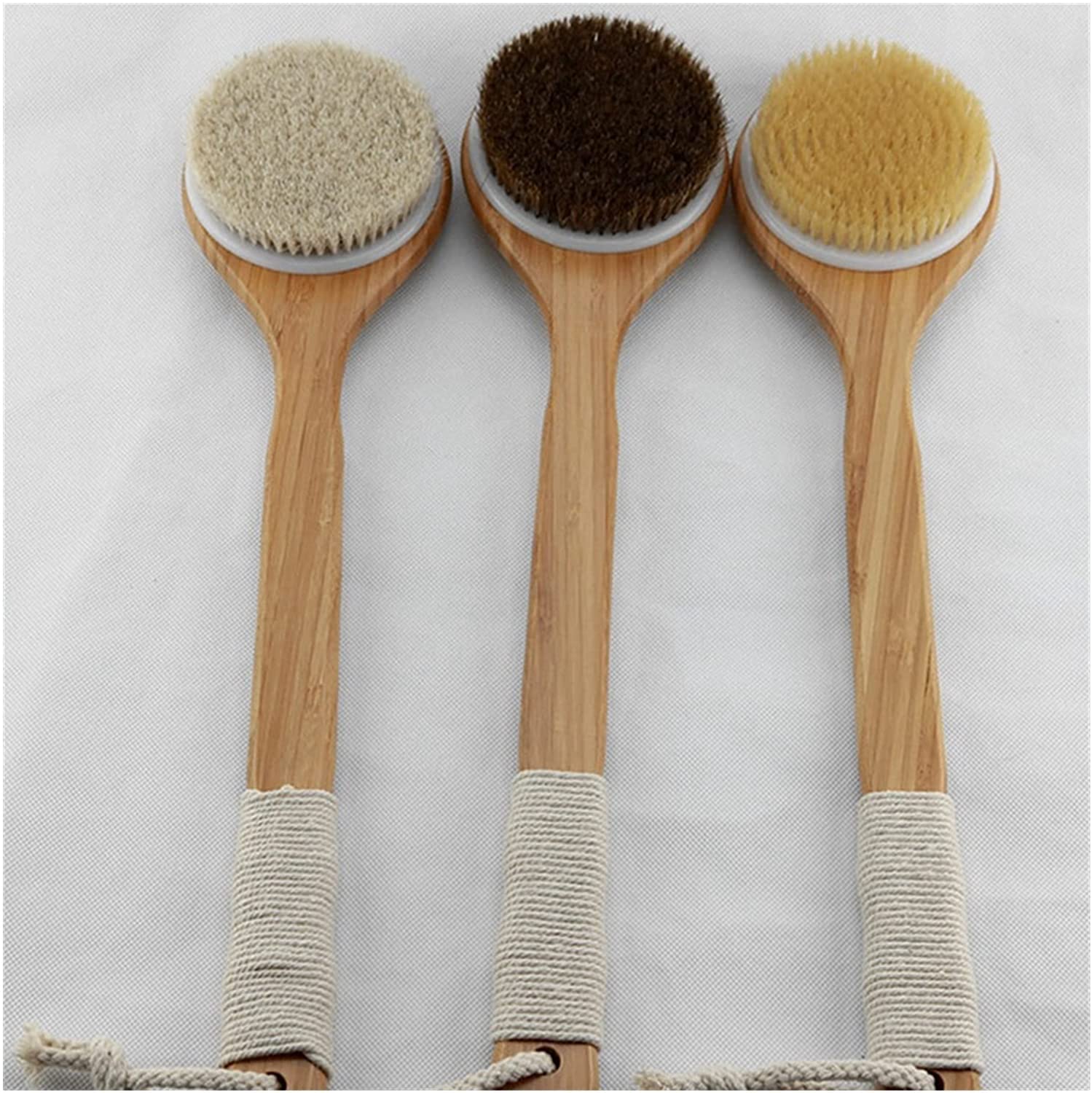 Drewniana szczotka do masażu ciała Szczotka do kąpieli z naturalnego włosia SPA Kobieta Mężczyzna Pielęgnacja skóry Szczotka do suchego ciała - Ręczniki