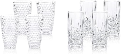 BELLAFORTE Laguna Beach - Vaso alto transparente + Myrtle Beach, vaso alto de Tritan inastillable, apto para lavavajillas, sin BPA