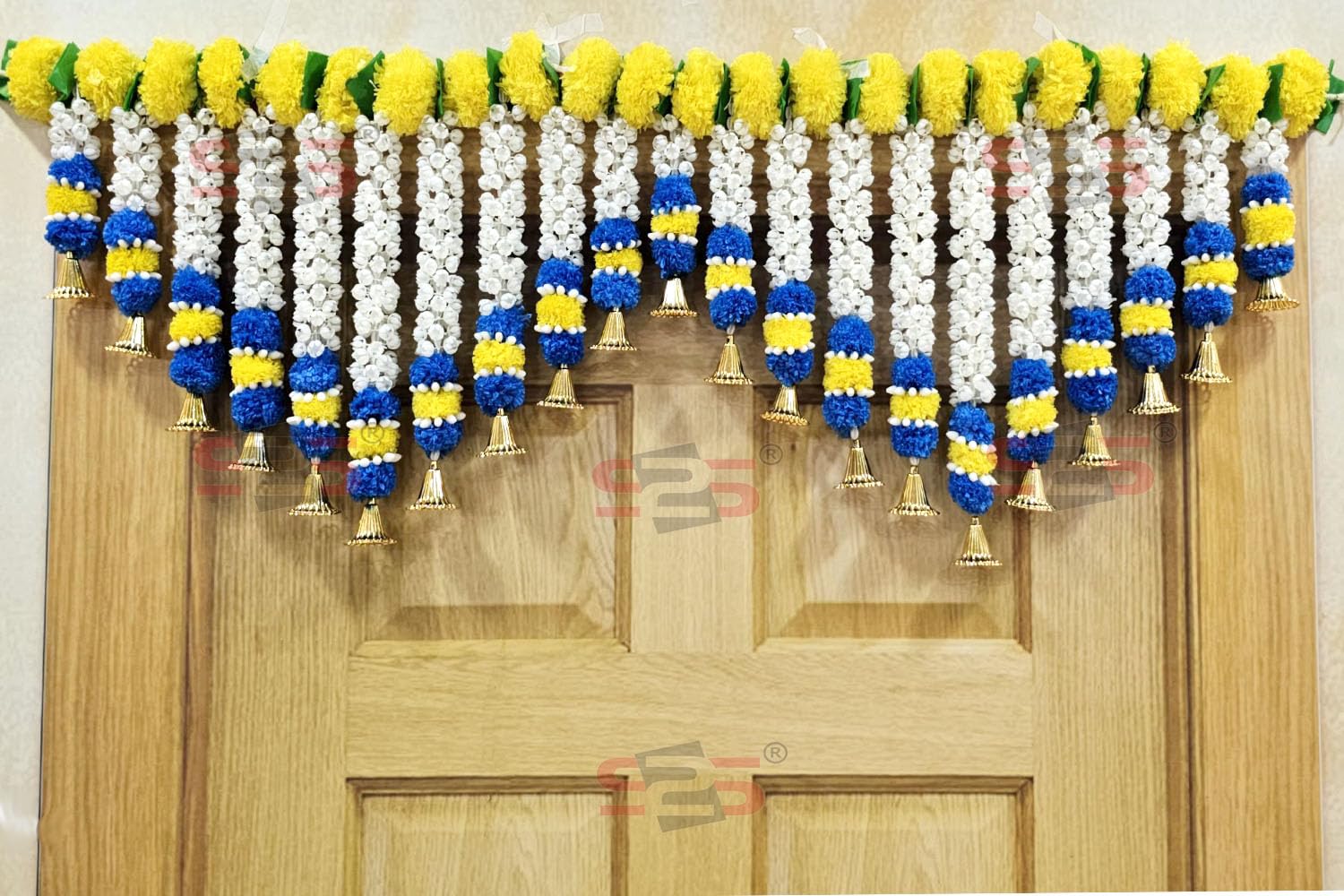 S2S Artificial Mogra Flowers I Heavy Door Hanging with Bell Toran I Bandhanwar for All Festivals Decoration (Blue Flower) (Length - 40 Inch) (B0CJ3HNPZT) Amazon Price History, Amazon Price Tracker