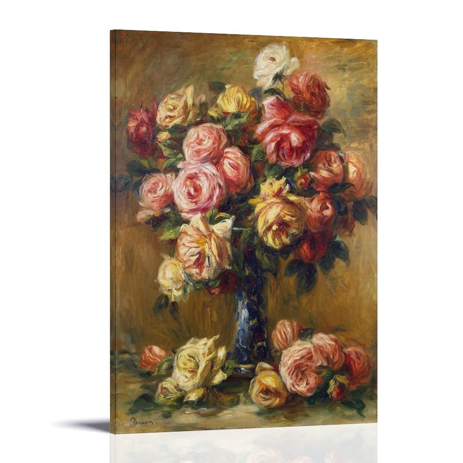 NgAnoh Stampa artistica su tela con fiori di Pierre Auguste Renoir, decorazione artistica da parete per soggiorno, parete, casa, 20 x 30 cm