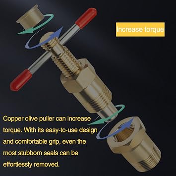 Olive Ring Removal Tool Compression Valve Removal Tool for Copper Olive Puller with Diameters of 1/2 Inch & 3/4 Inches Ferrule,Plumber tools Pipe Tool
