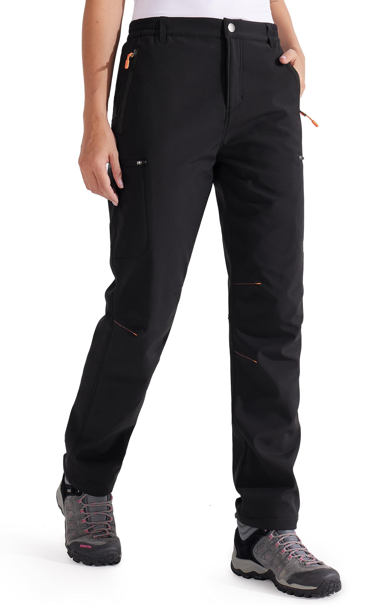 Libin Damen Wanderhose Thermohose Gefüttert Winter Outdoorhose Warme Softshellhose Wasserdicht Winddicht Skihose Trekkinghose
