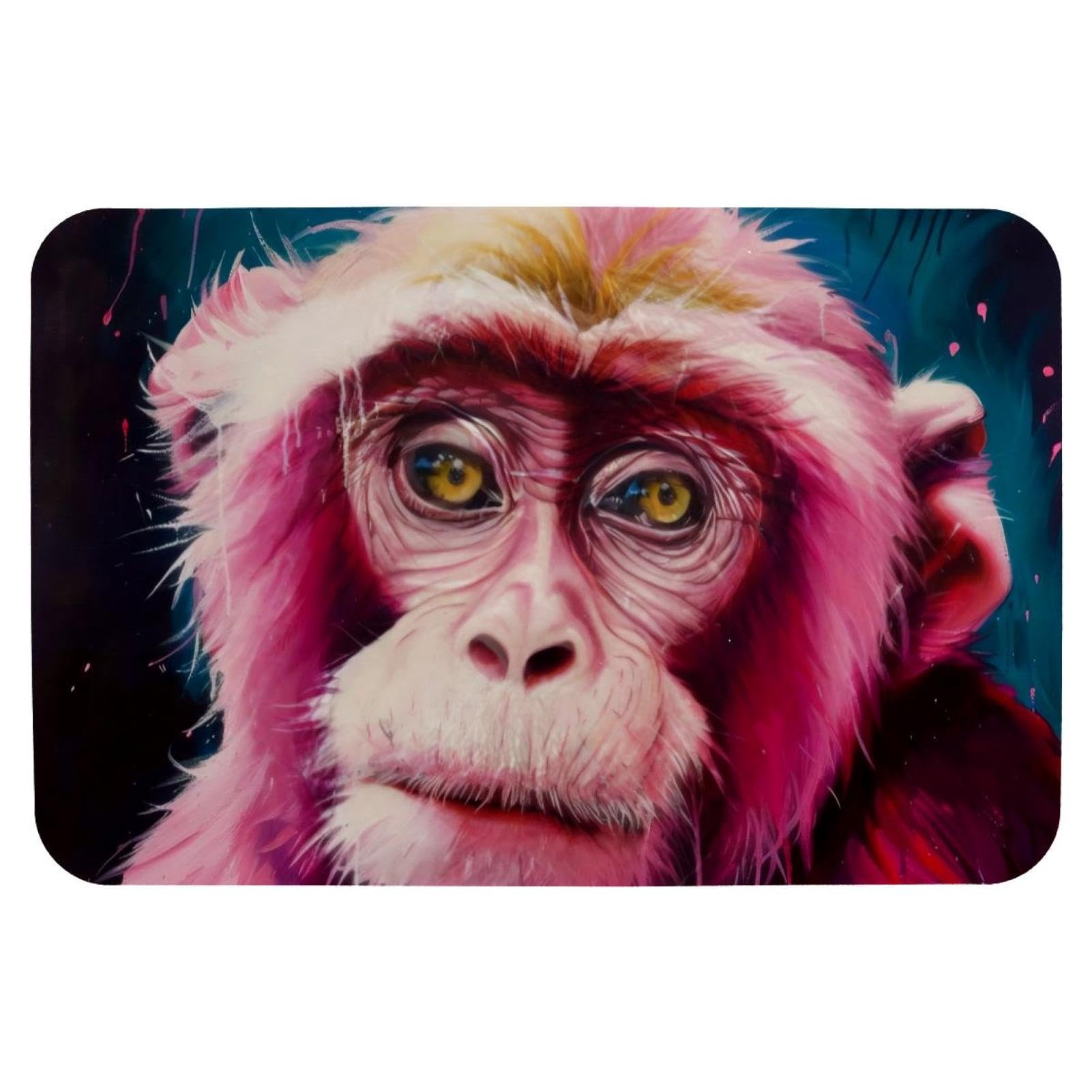 Tapis de bain singe rose séchage rapide et structure fine lavable 50x80 cm