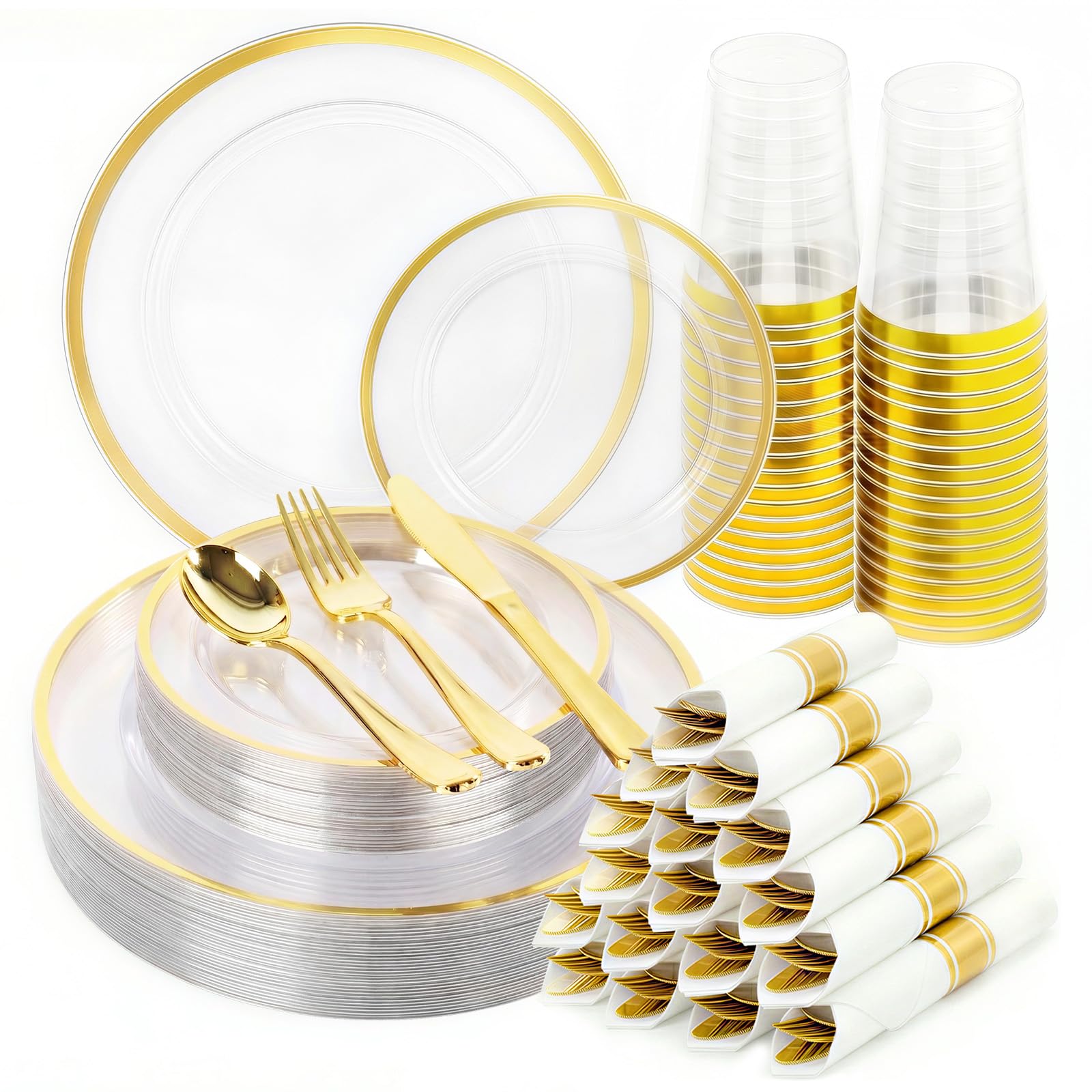 350 Clear Red Plastic Plates - 50 Guest Dinnerware -16 350 Clear Red Plastic Plates - 50 Guest Dinnerware -16