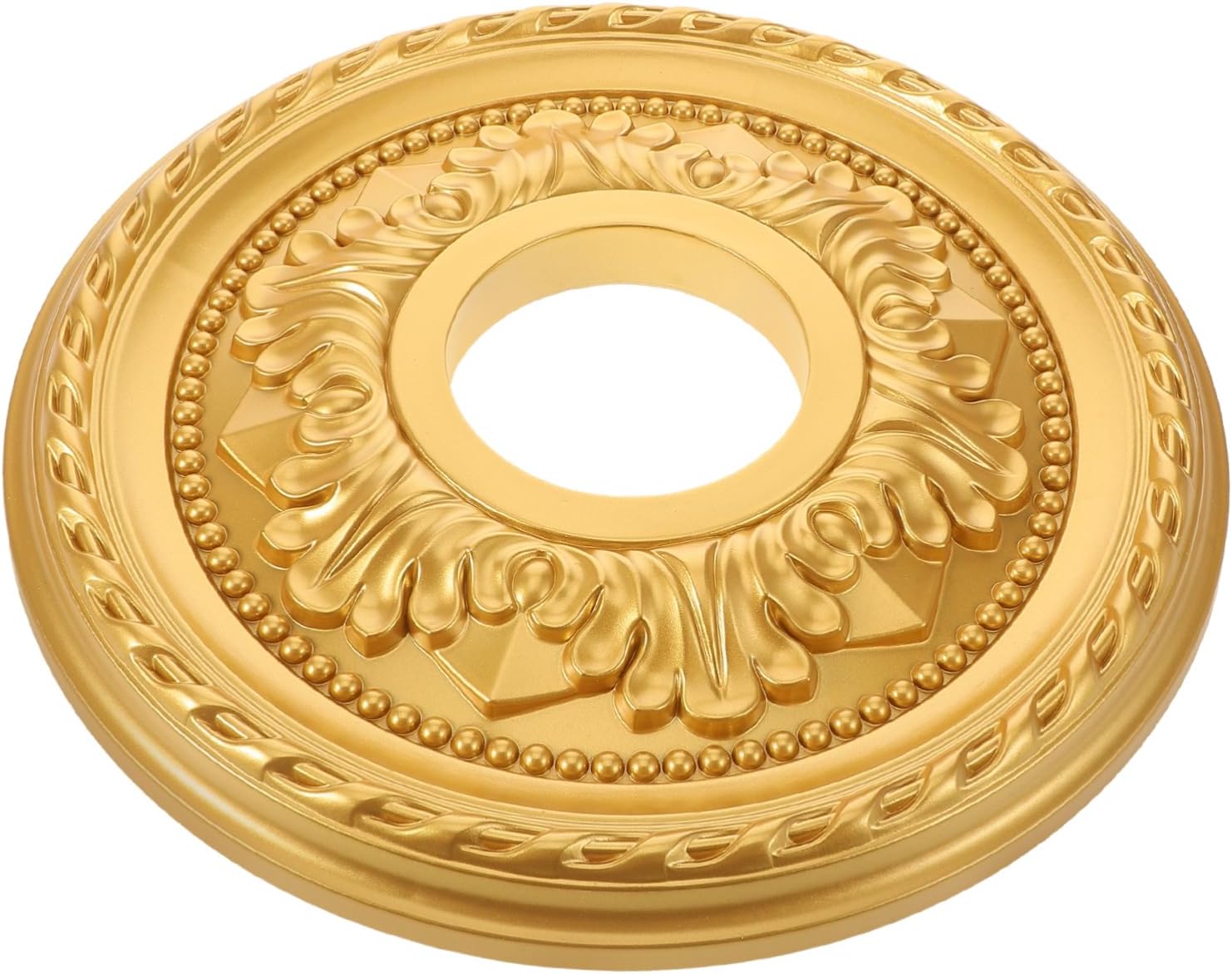 PRETYZOOM Pu Gypsum Round Ceiling Medallion Easy Install for Ceiling Fan Chandelier Trim Ring