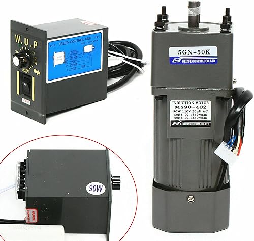 Miniatura 2 de Motor de engranaje de 110 V CA Motor reversible + controlador de velocidad variable Motor de velocidad ajustable monofásico 110, motor de reducción
