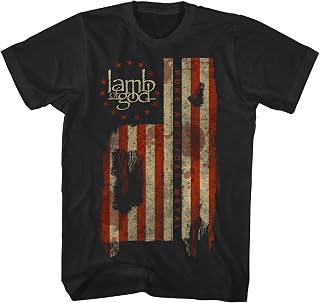 Lamb of God American Flag Adult Short Sleeve T Shirt Metal Band T Shirts Mens Streetwear Graphic Tees