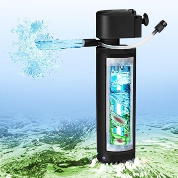 Aquarium Filter U-V for 55-200 Gallon Tank, 500GPH Fish Tank Filter for Cold Plunge Fish Tank Green Clean Machine,Submersible Powerful Pump Filter for Turtle Tank Saltwater Freshwater Crystal Clear