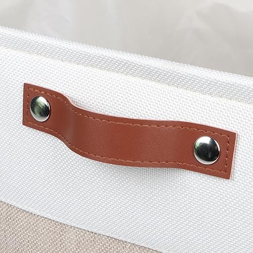 Miniatura 3 de Kntiwiwo Contenedores de almacenamiento en forma de cubo de 10.5 x 10.5 x 11 pulgadas, cestas de tela para almacenamiento con asas para estante