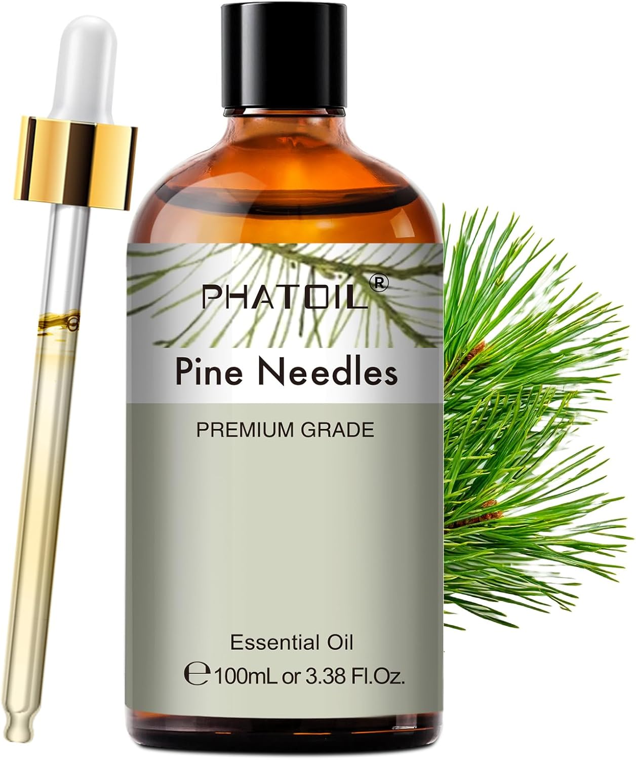 Natural Pine Needle Essential Oil – Pure Aromatherapy Oil for Home Freshening, Skin & Hair Care, DIY Candle, Soap Making 3.38Fl Oz