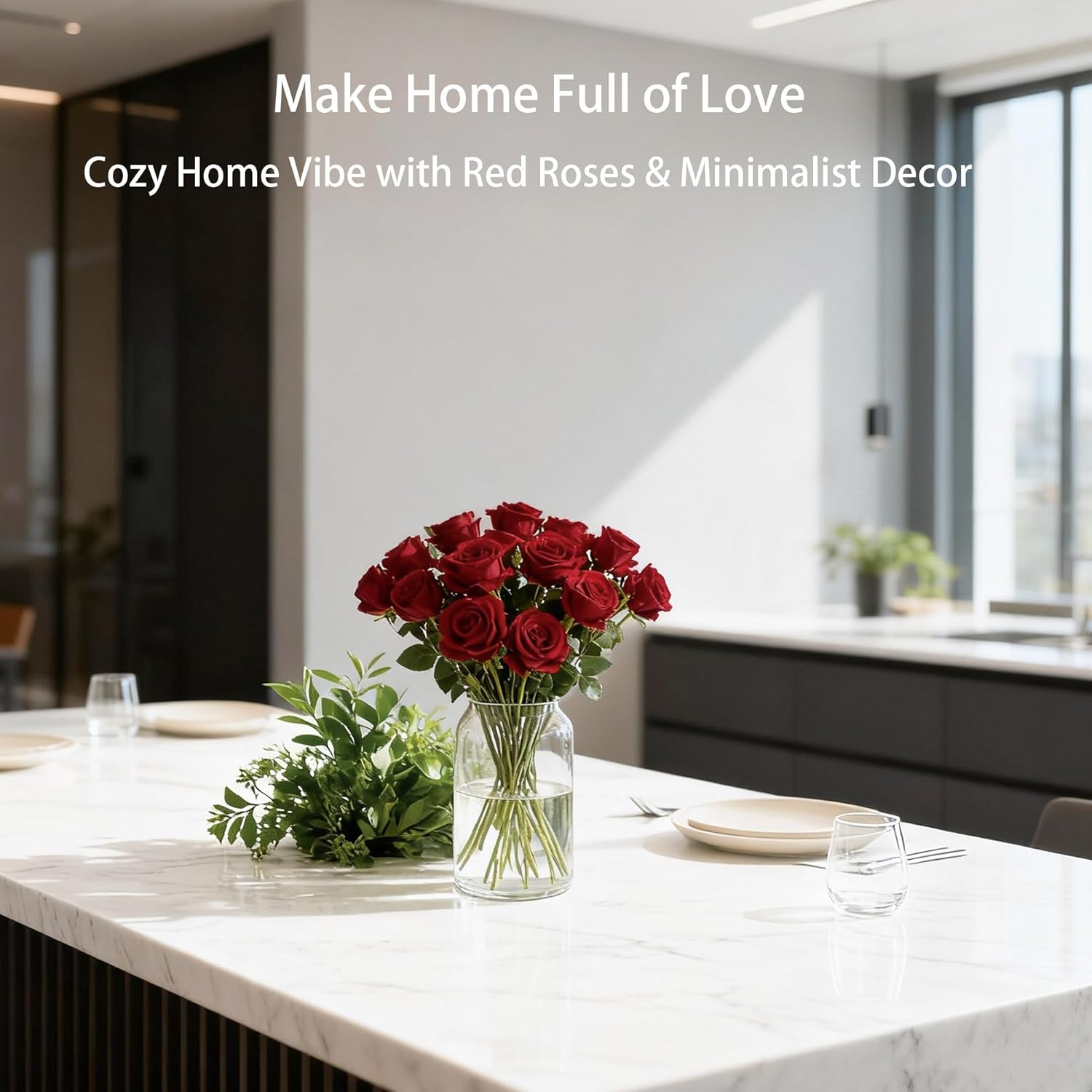 100pcs Artificial Roses in Bulk Fake Silk Roses with Stem Realistic Red Roses for Home Wedding Centerpieces Party Decorations (100, Red) - Image 7