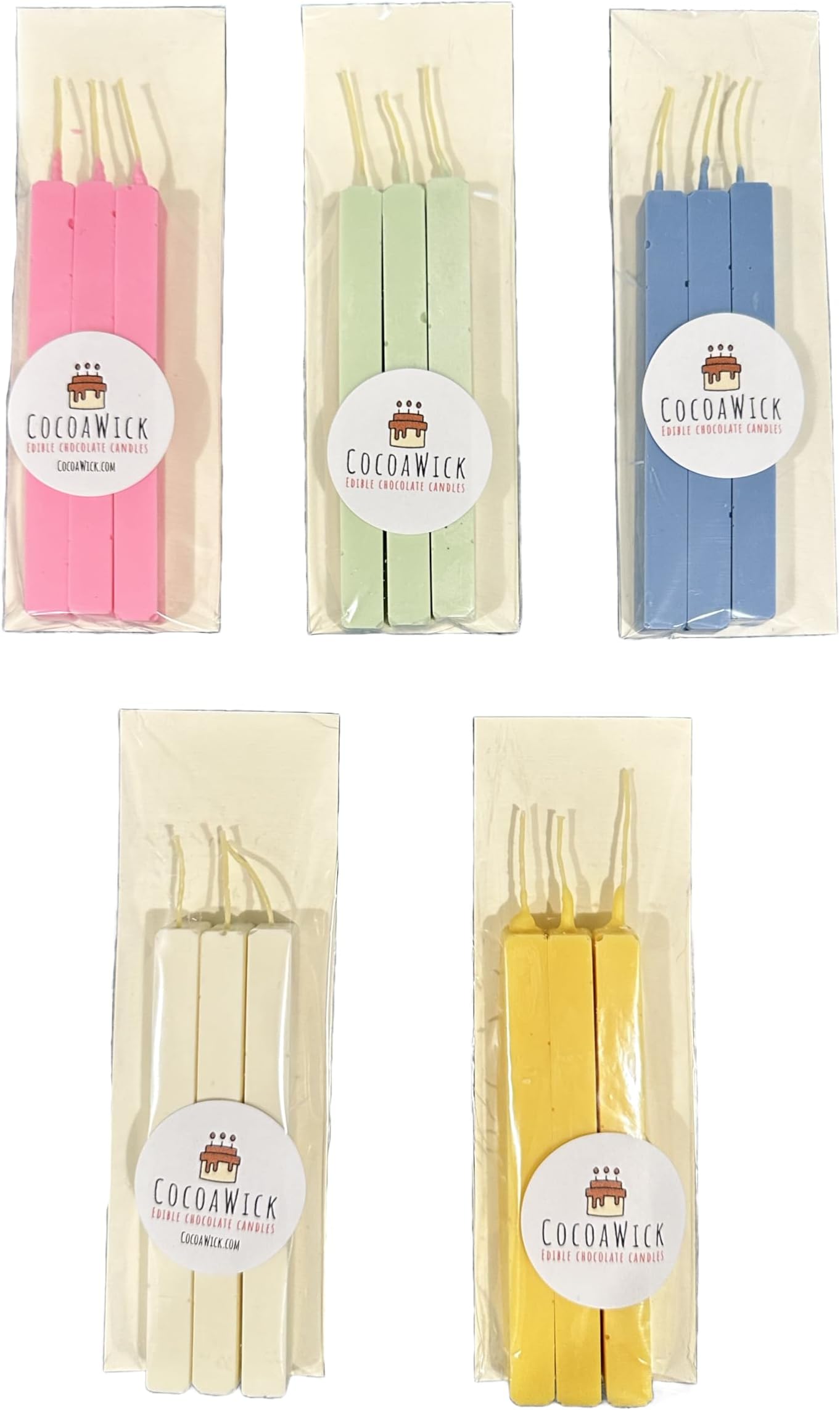 Generic Edible Chocolate Birthday Candles (White), SAEA1836