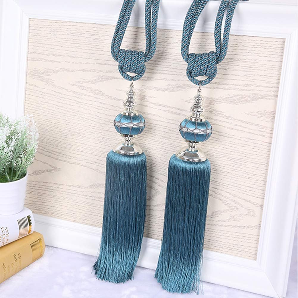 Set of 2 European Style Curtain Hanging Ball Tassels Curtain Tiebacks Holdbacks Fashion Handmade Drape Tiebacks Rope Tassel Curtain Buckle (Purple)
