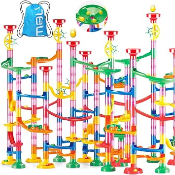 UQTOO 312-Piece Bead Coaster Educational Toy Slope Looping Set for Kids DIY Building Blocks Indoor Play for Boys Girls Birthday Gift Marble Rolling Toy Blocks