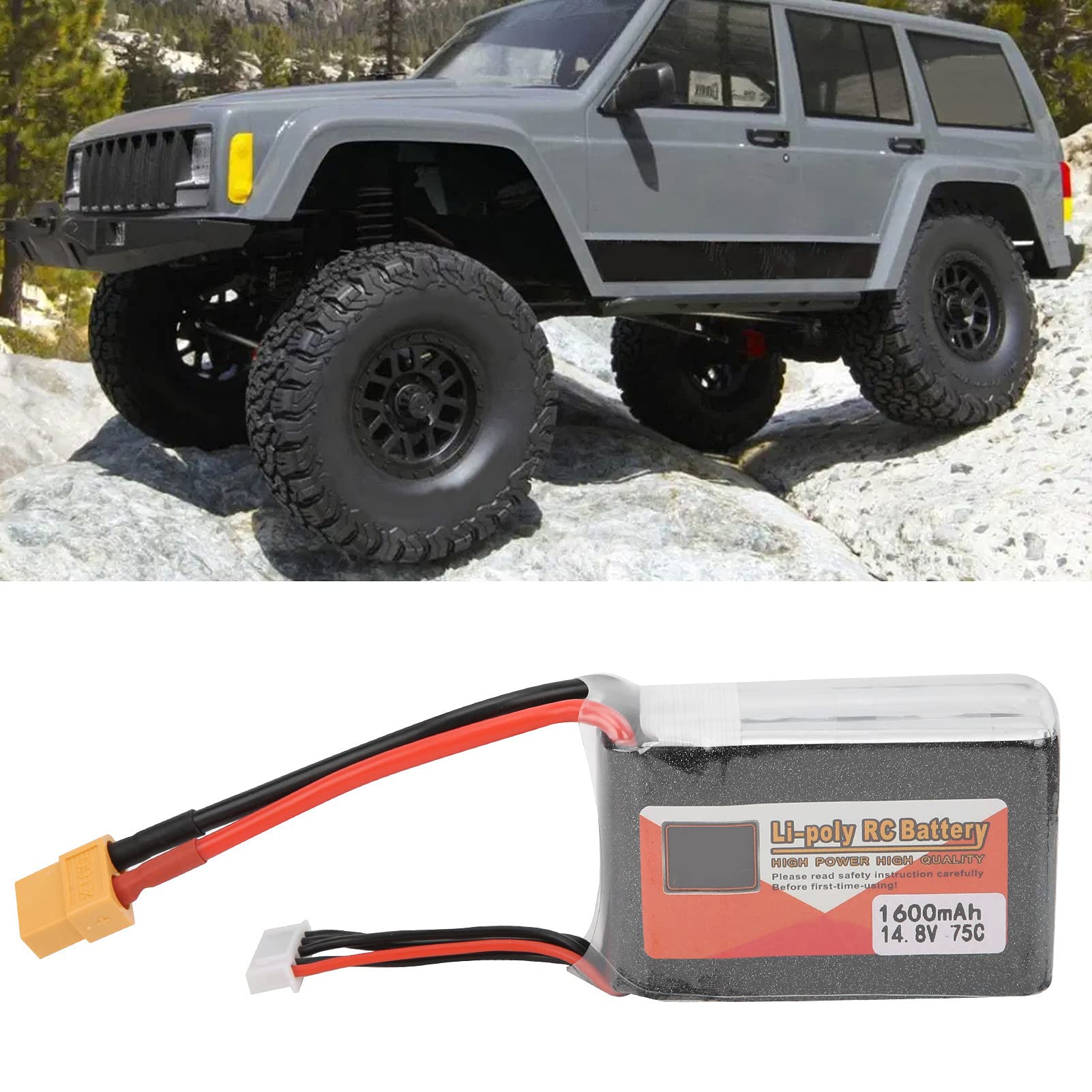 Batteria LiPO per barca per auto RC 14.8V 4S 1600mAh 75C XT60 per batterie per elicotteri Drone FPV