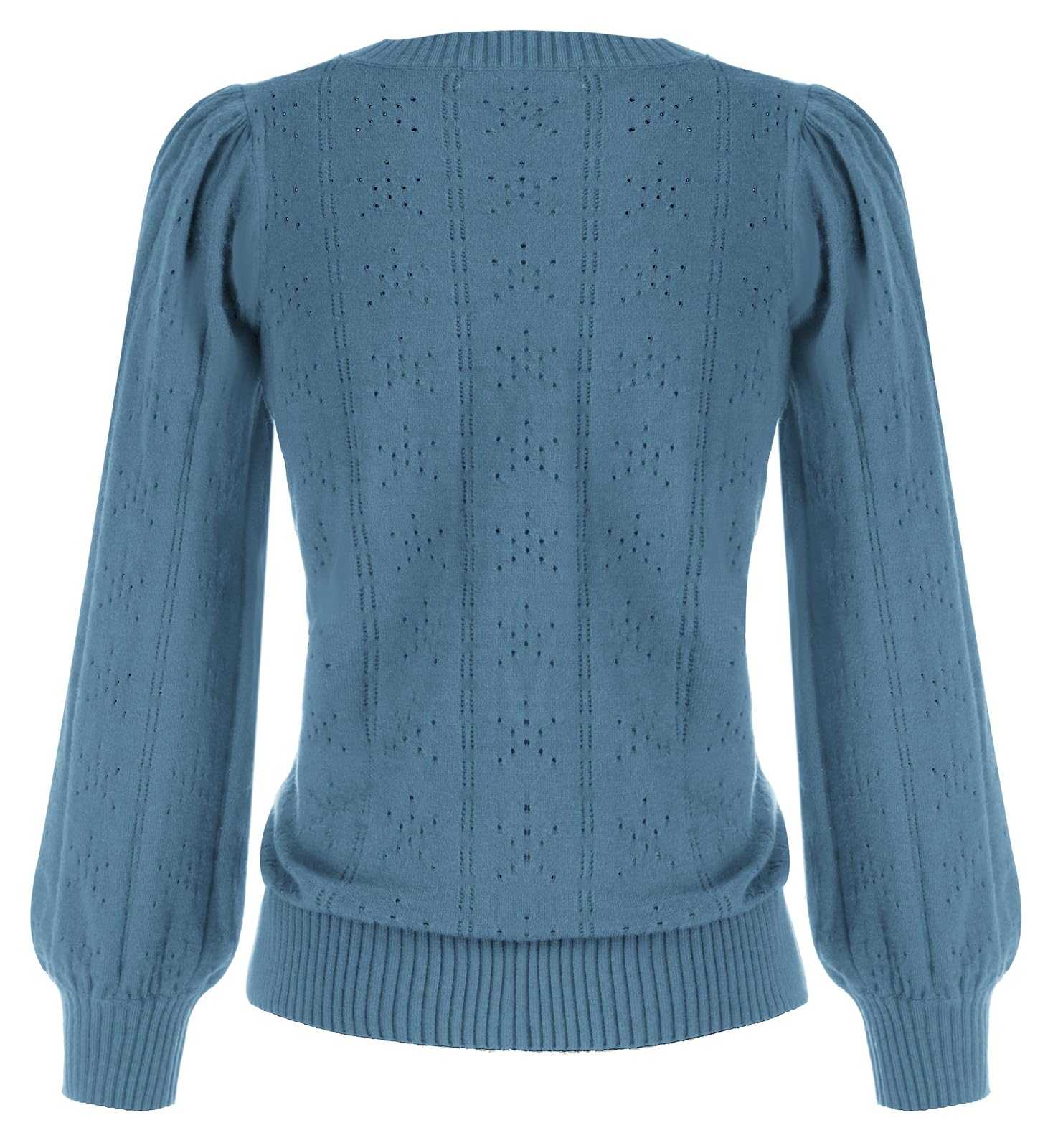 GRACE KARIN Maglia Elegante Donna a Manica Lunga con Scollo a Rotondo Tinta Unita