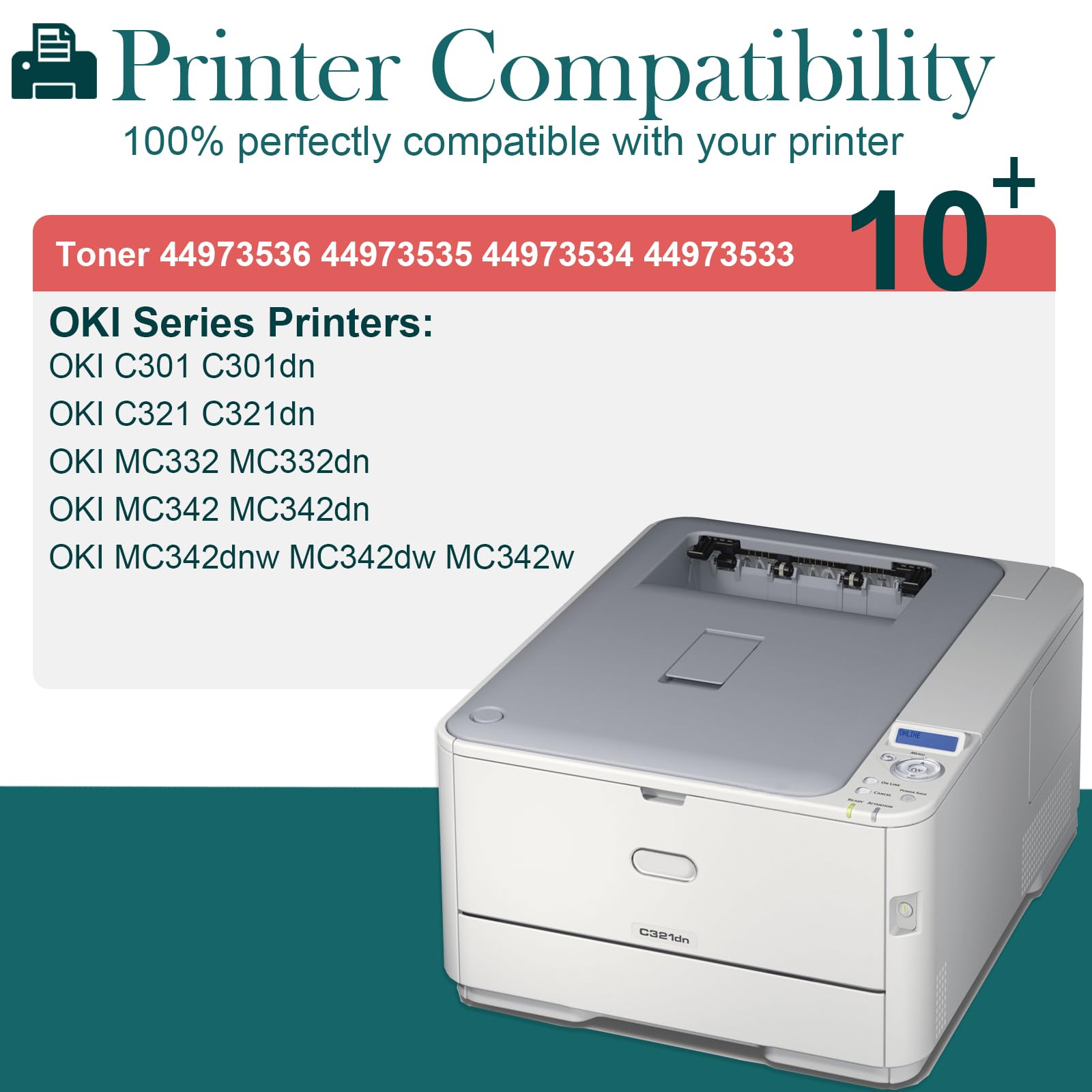 Toner Nopan-Ink TONER 44973535 44973535 Cyan X 1 Compatible Pour OKI- OKI C301 OKI C301dn OKI