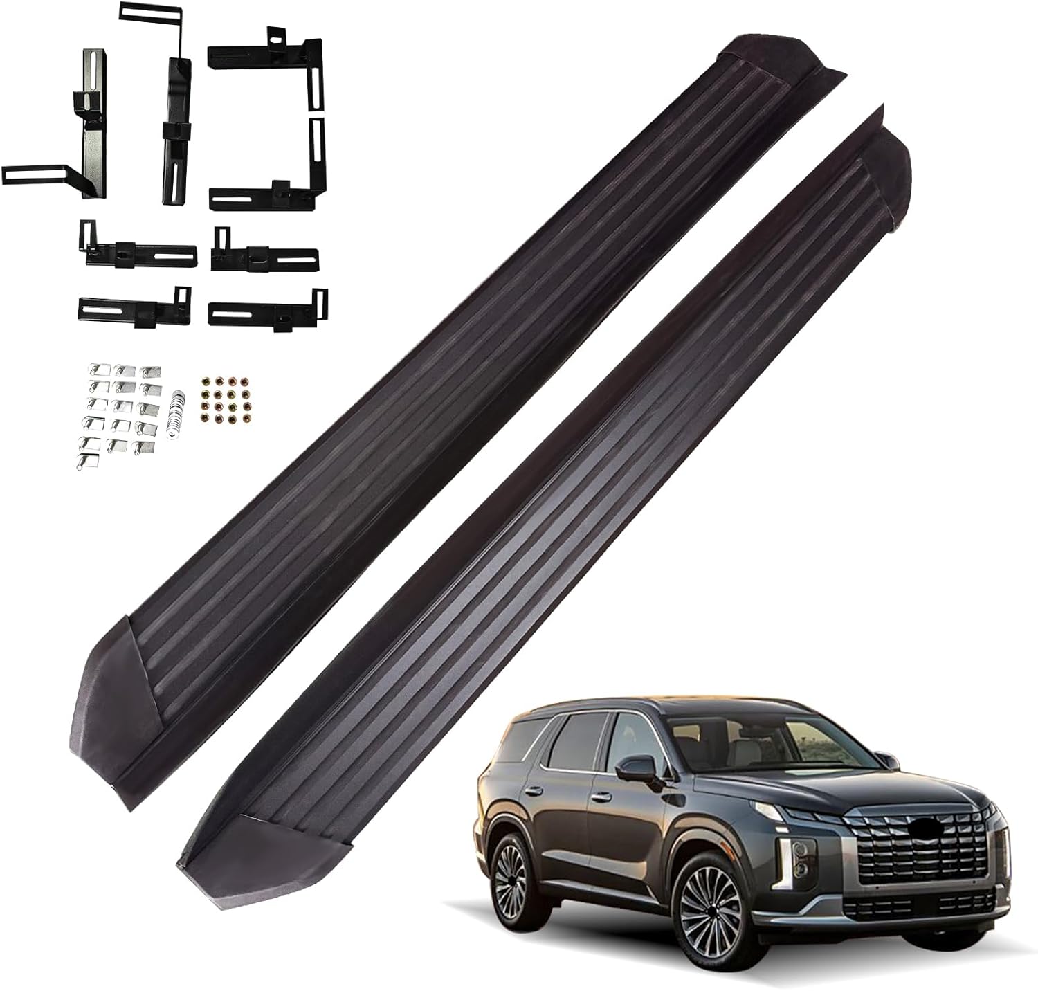 Running Boards & Steps for Hyundai Palisade 2020-2025 Aluminum Side Steps with Bracket,2 PCS Black Running Board Right Left Side Step Rail Nerf Bars for Hyundai Palisade 2020 2021 2022 2023 2024 2025