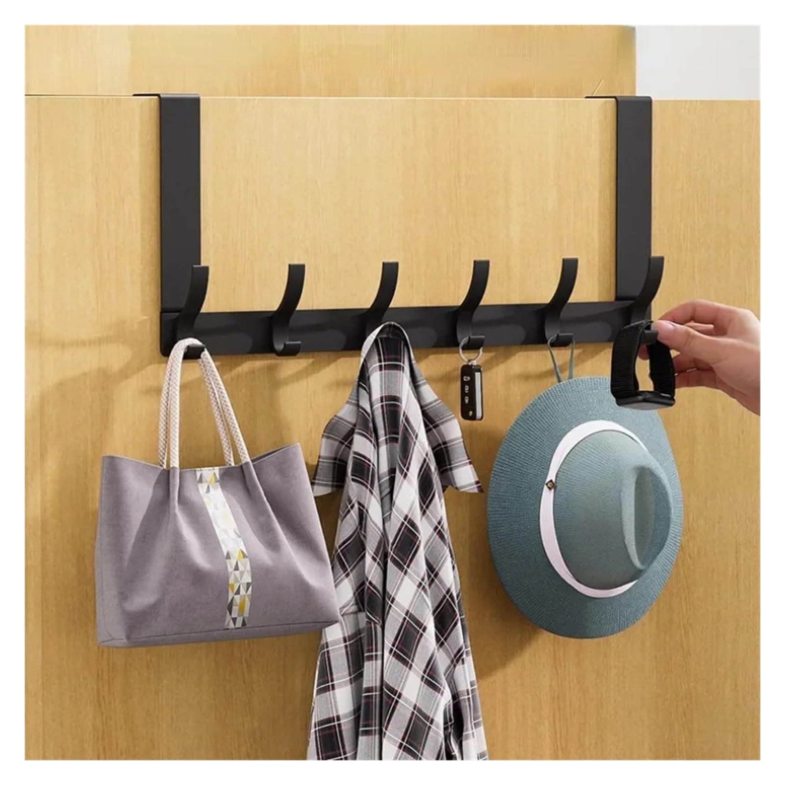 Ganchos para colgar en la puerta Gancho for colgar en la puerta, colgador de pared, resistente, sin dejar rastro.(WHITE)