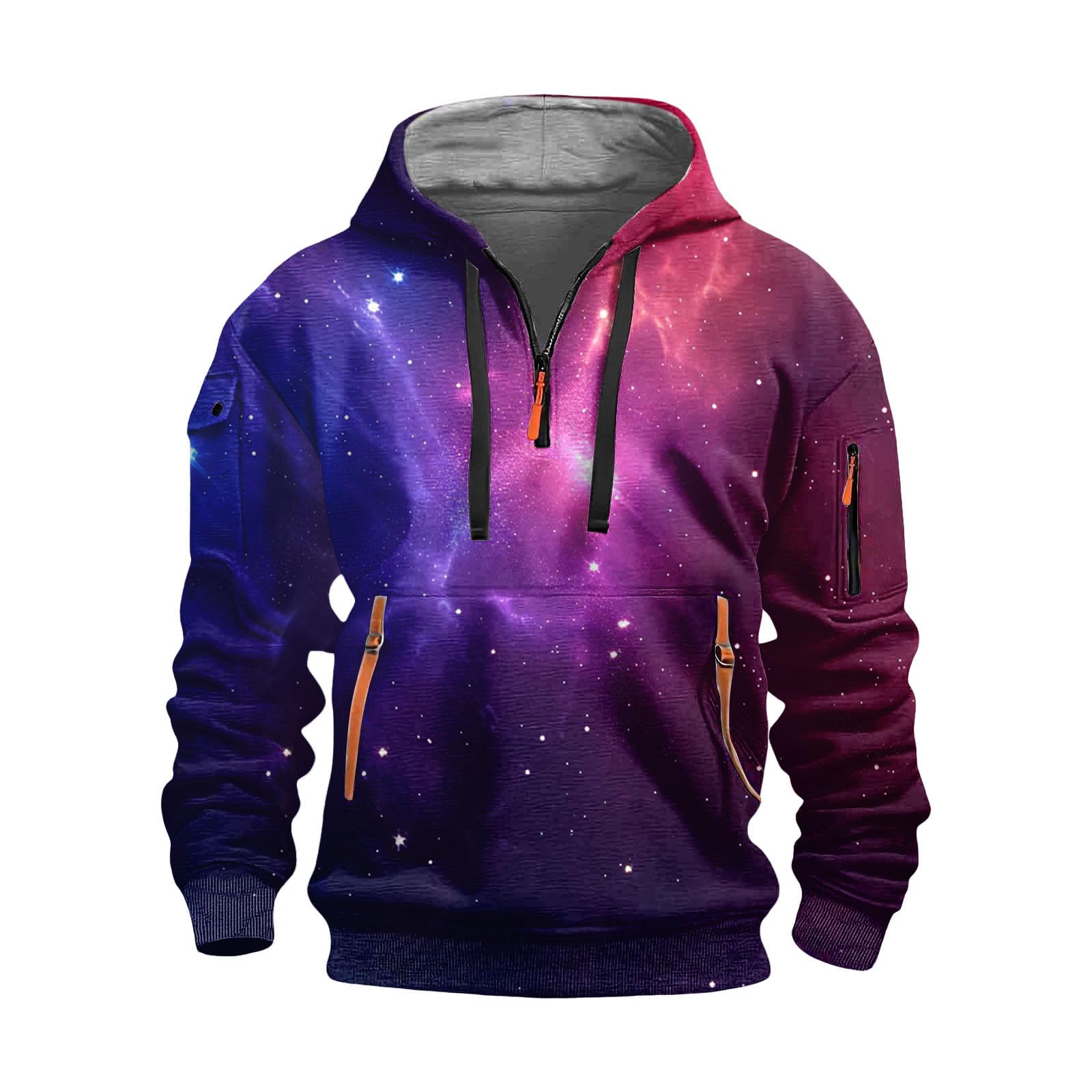 Sudaderas con Capucha Corta Sudadera Y Cremallera De Un para Hombre, Estilo Casual Deportivo, Bolsillos. Tallas S A 5XL. Boxeo Hombre (Pink, XL) Camiseta Ciclismo Camisa Manga Chandal