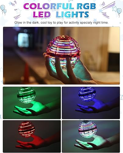 Miniatura 22 de ATHLERIA - Esfera mágica de orbe voladora con luces, accesorio para Navidad, cumpleaños, para niños y adolescentes de 6 a 10 años o más, para Verde