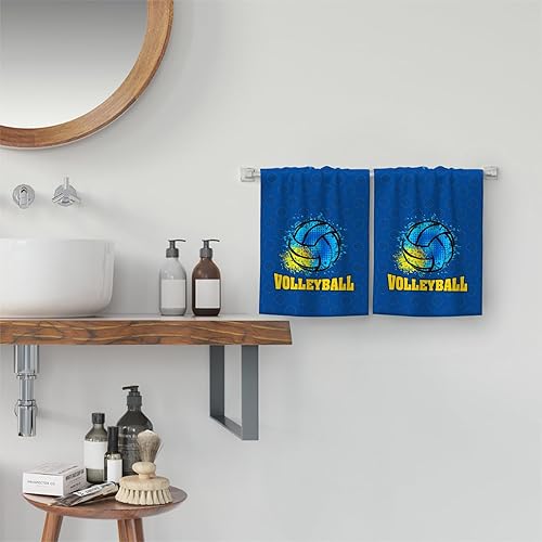 Miniatura 5 de Toallas de mano de regalo para amantes de los deportes de voleibol para baño, paquete de 2 toallas de mano de 14 x 28 pulgadas, suaves, absorbentes,