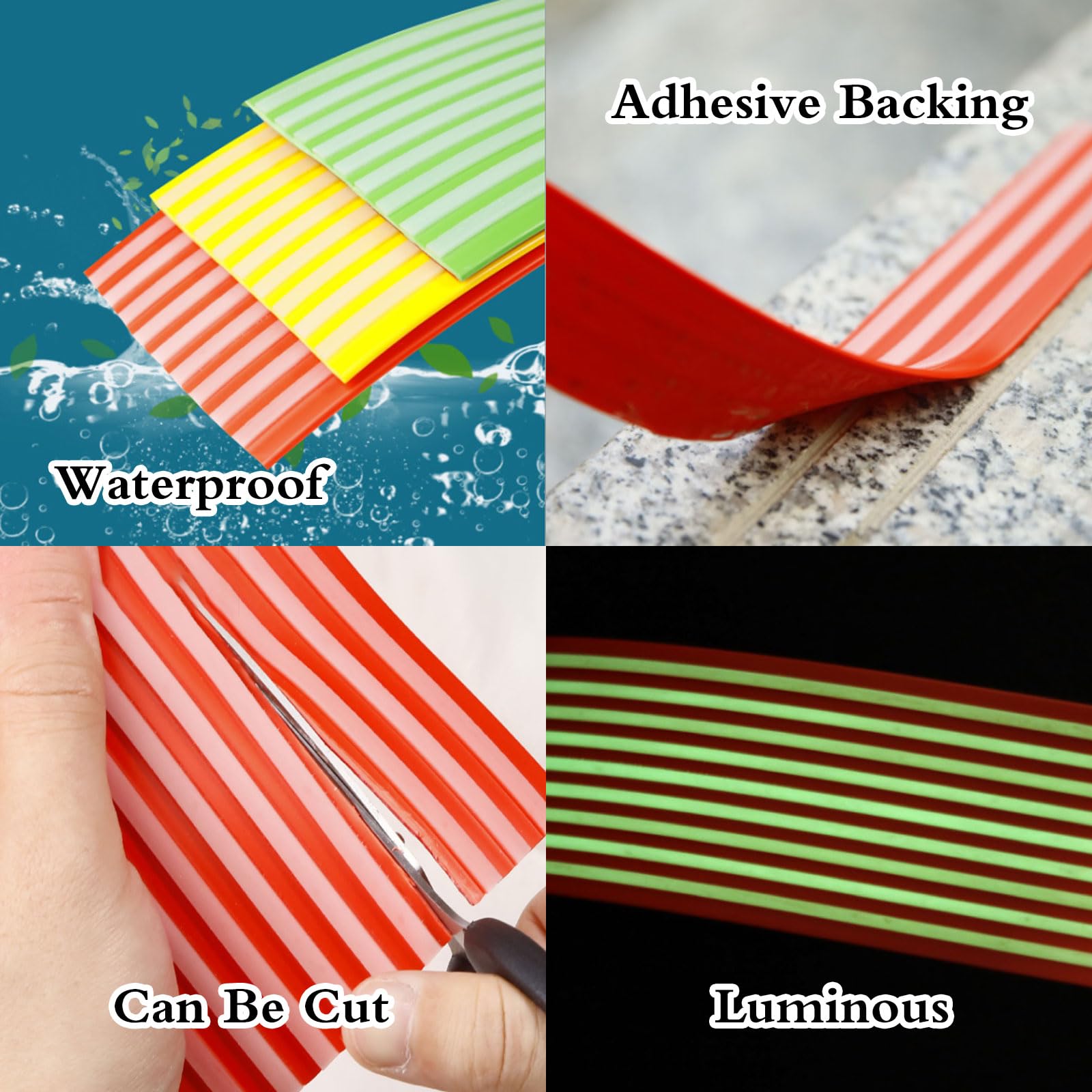 Perfil para Bordes de escaleras,Borde de Escalera de Tira Protectoras,Protector de Borde de Escalera Antideslizante,Fácil de Instalar,Antideslizante,Resistente al Desgaste.