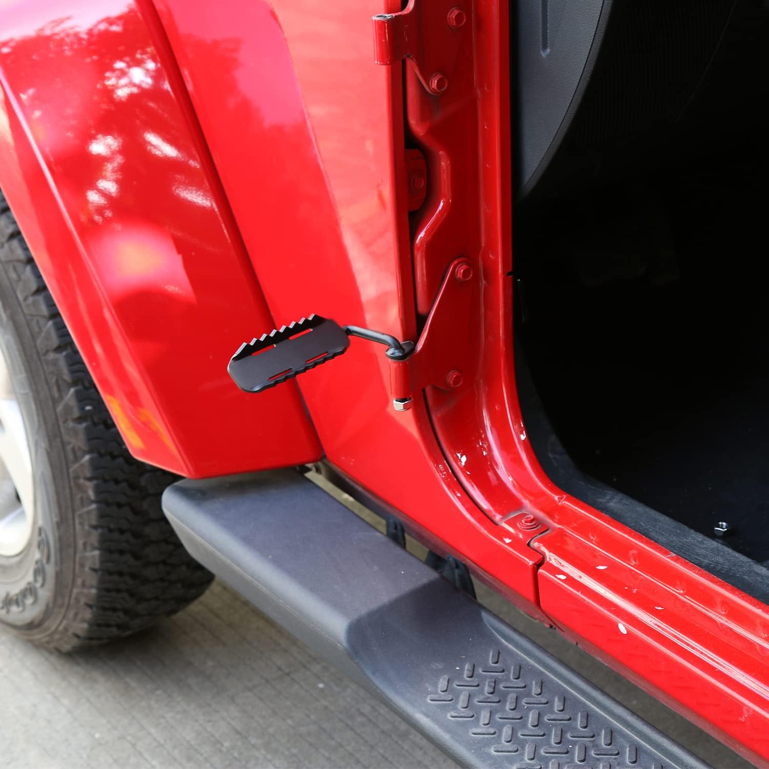 JeCar Foot Pegs Door Hinge Foot Step Compatible with Jeep Wrangler 2007-2018 JK JKU, 2018-2023 JL JLU & 2020-2023 Gladiator JT