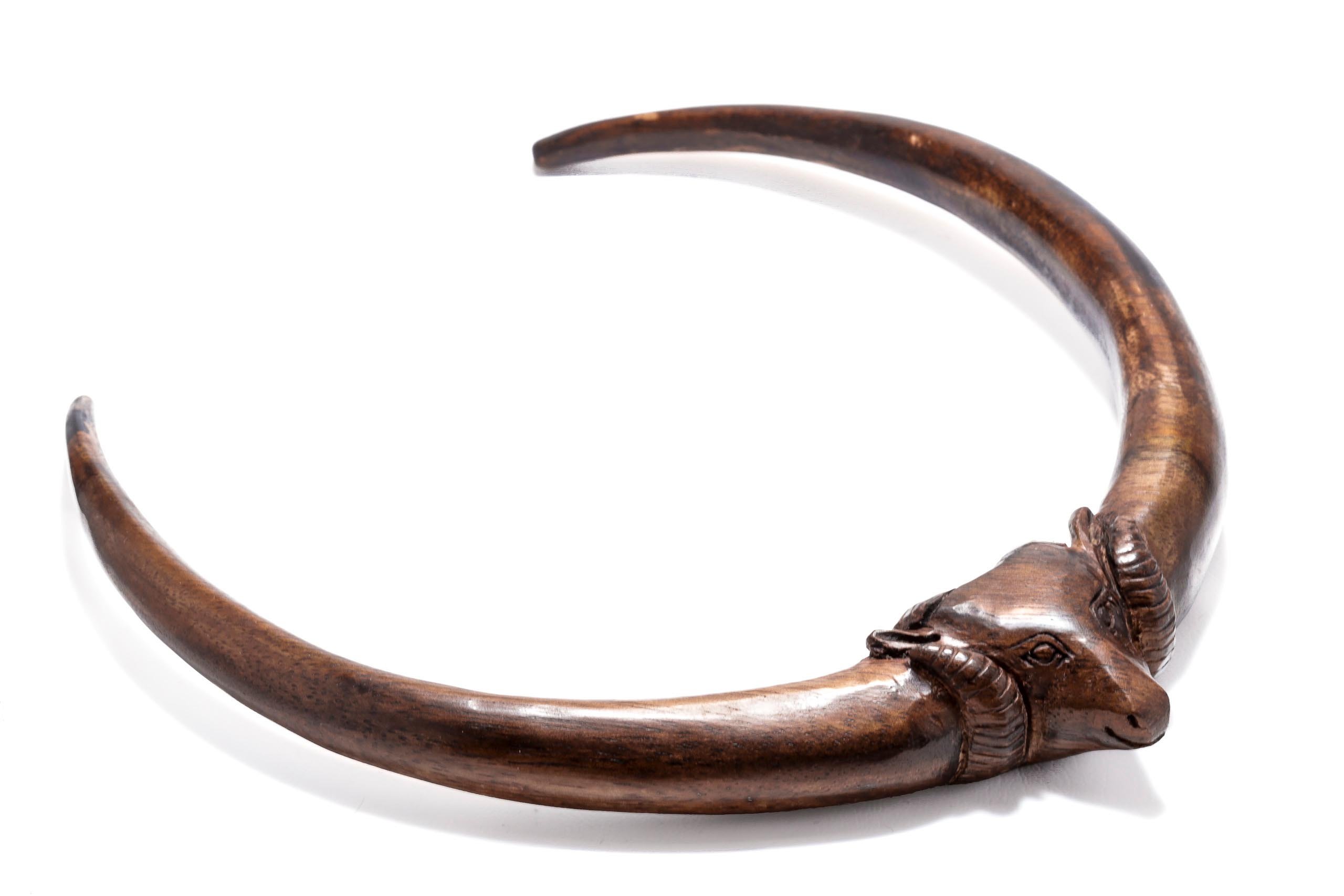 Windalf Wikinger Torques RAM Ø12.5 cm Halsreif Widderkopf Nordische Mythologie Holz