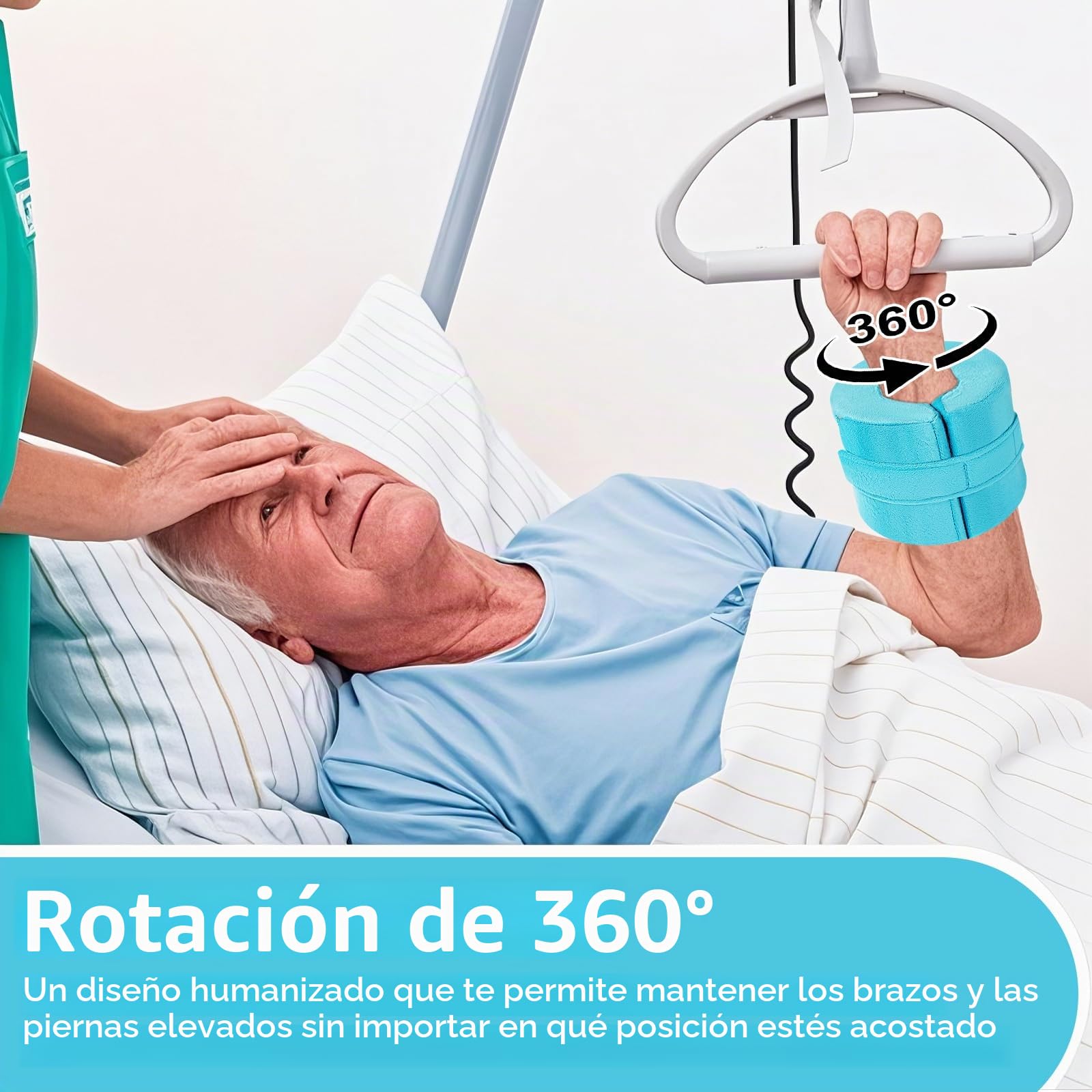 2 almohadas de elevación de pies, cojín de espuma de tobillo con funda extraíble con cremallera, almohada de elevación de talón de cuña para presión del pie, úlcera de cama, reposapiés y reposapiés