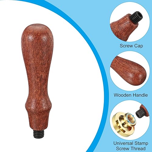 Miniatura 3 de PATIKIL Mango de sello de cera solamente, mango de madera de repuesto para sello de invitación de boda, tarjeta de invitación de boda, sobre estilo