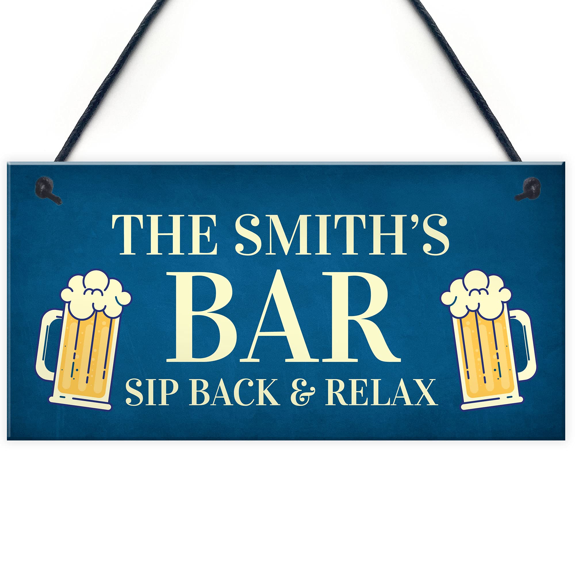 Funny Bar Sign Sip Back And Relax Personalised Man Cave Sign Alcohol Beer Gift