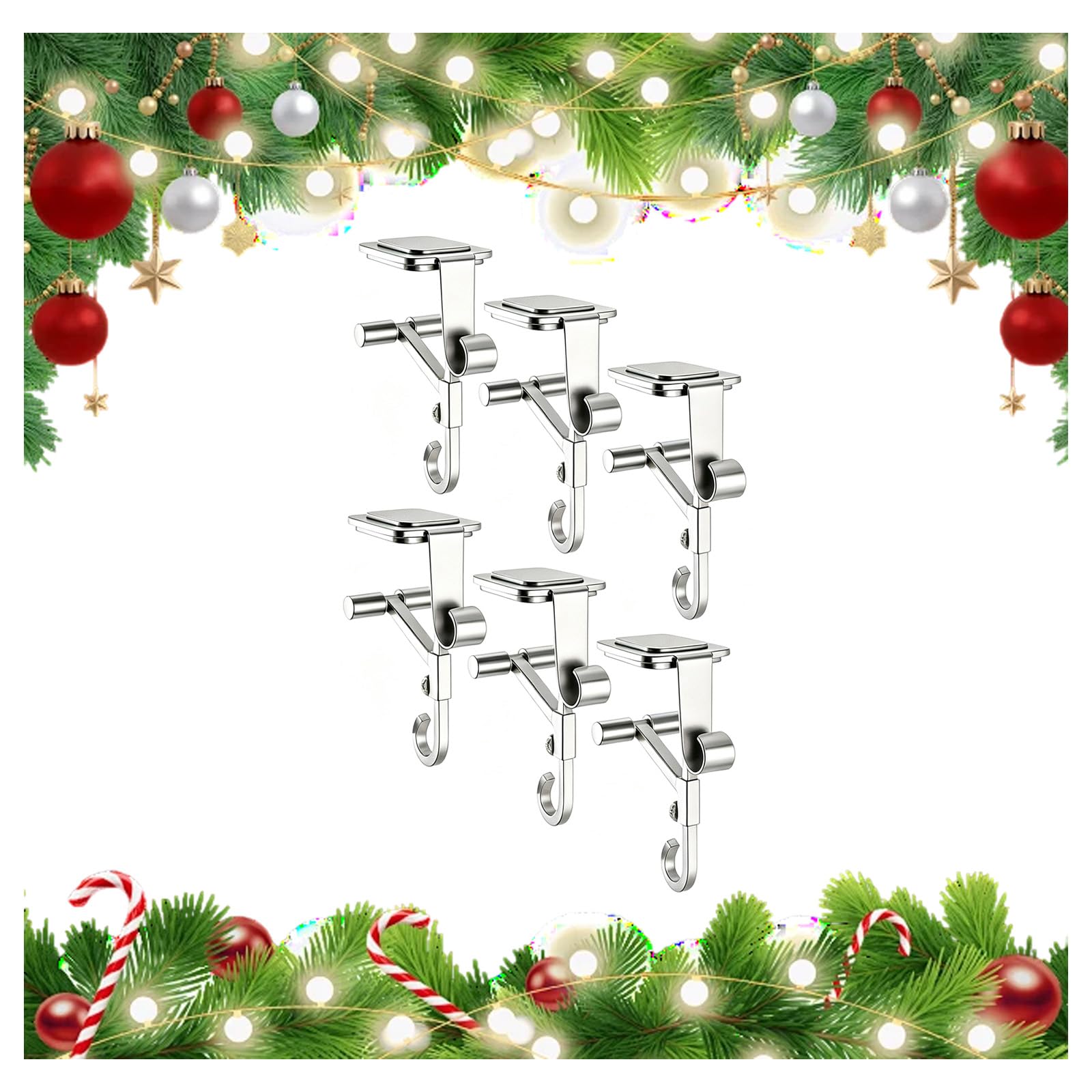 6pcs Soporte Ajustable 2 En 1 Para Medias NavideñAs Resistentes Repisa