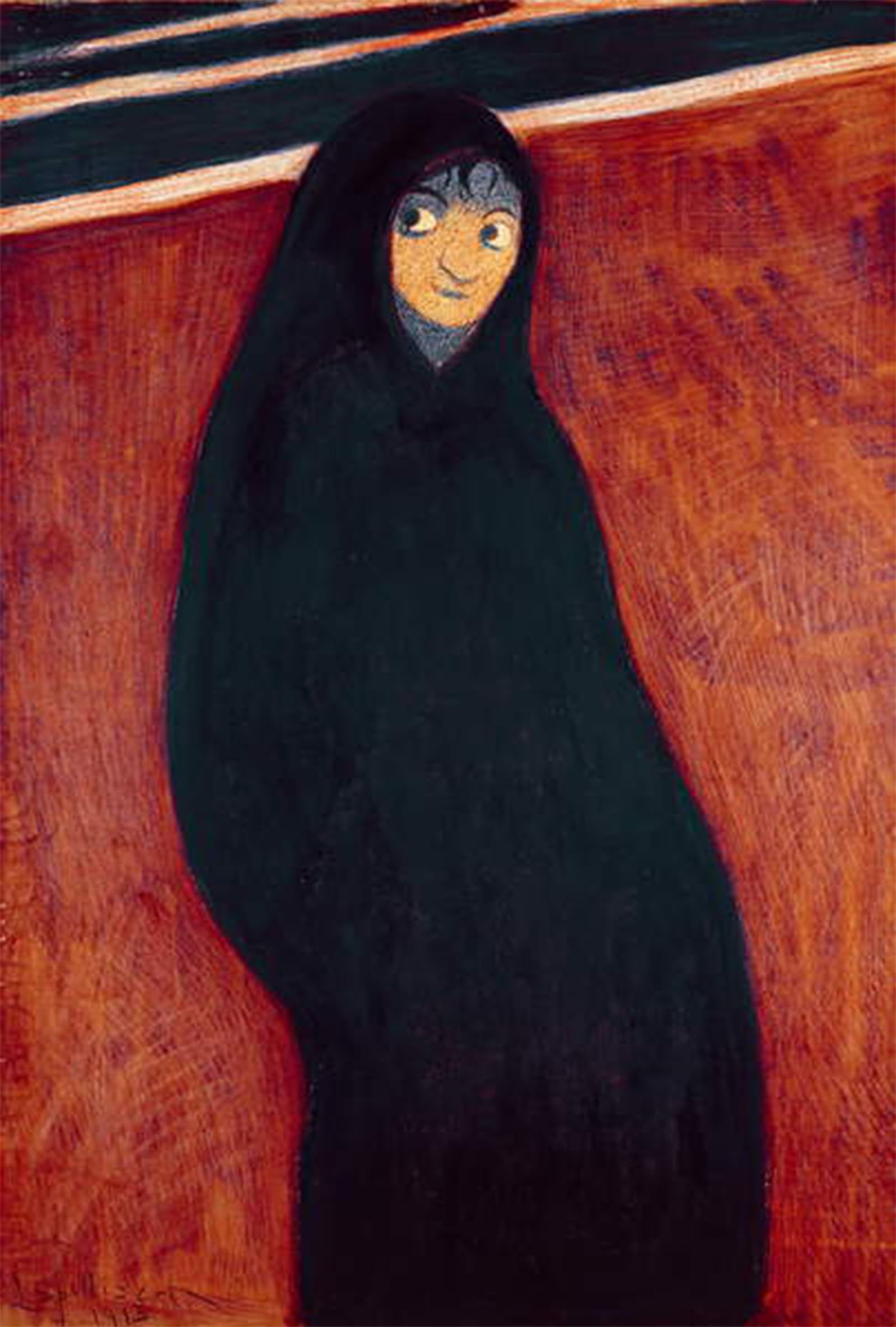 POSTERIIk Vintage Classic Picture Landscape Artwork Hooded Figure by Leon Spilliaert Portrait Canvas Painting for Office Home Decor 60x90cm