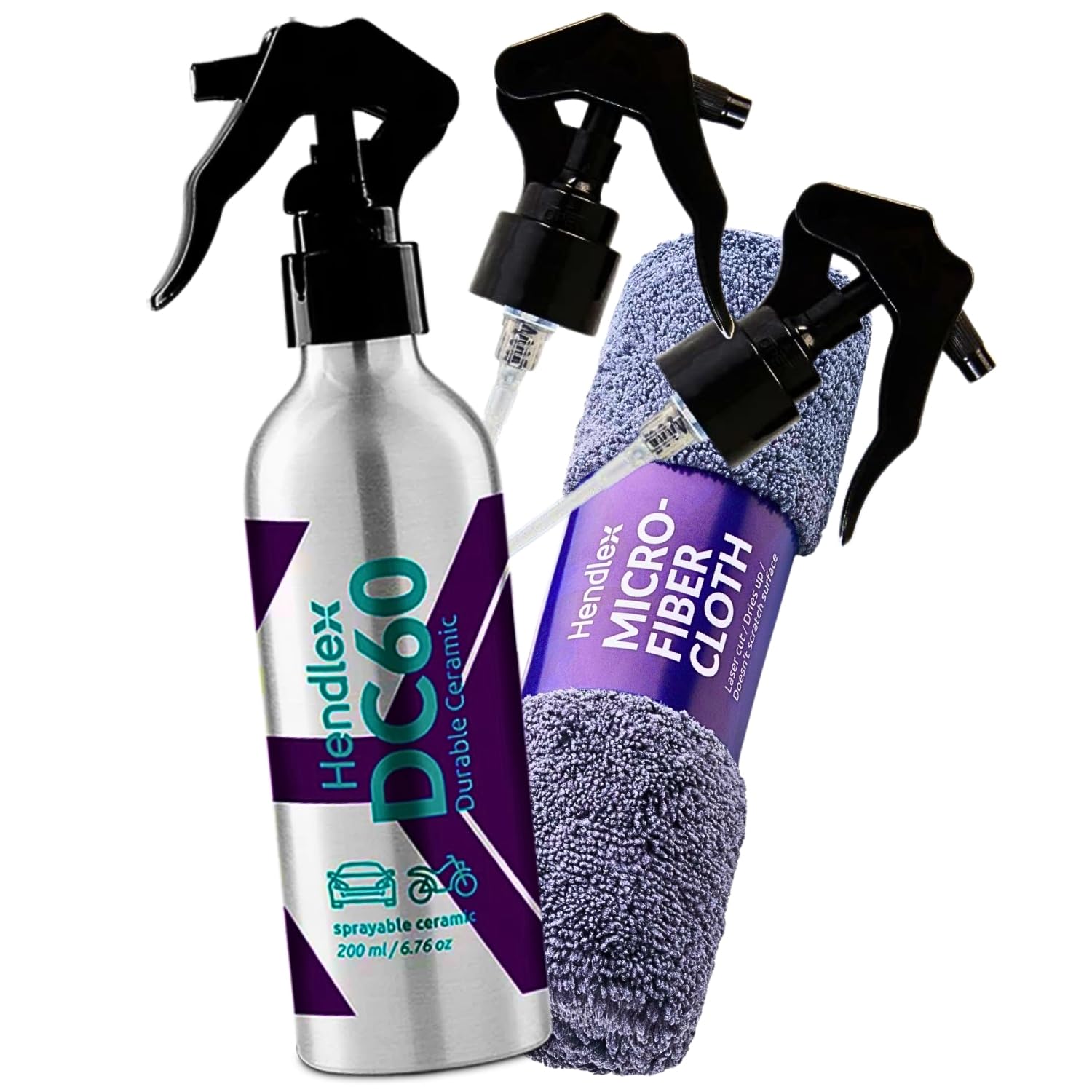 Hendlex DC60 Revestimiento Cerámico en Spray 200 ml para Coche | Recubrimiento cerámico para coche, brillo profundo, efecto hidrofóbico, protección UV, fácil aplicación