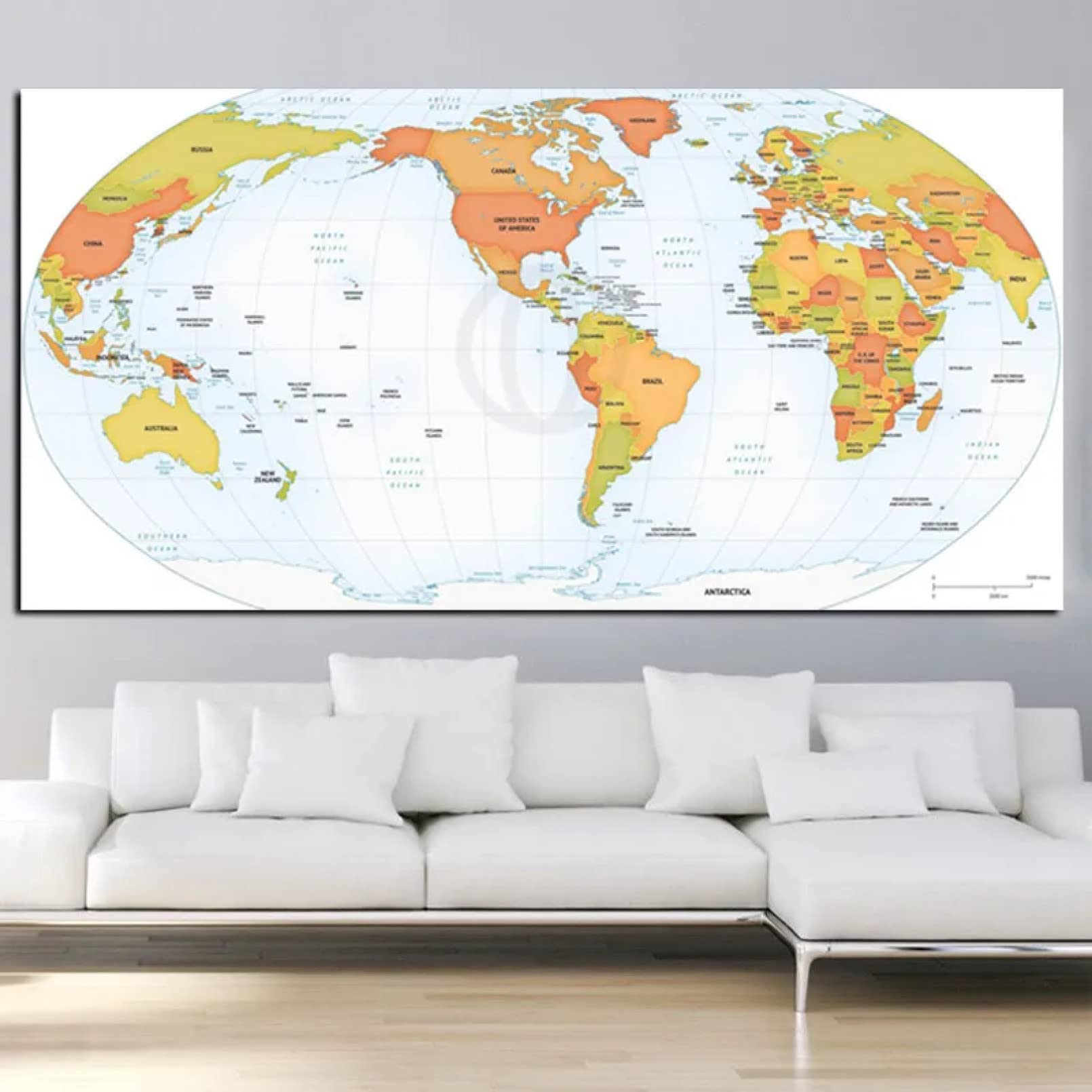 Globus Weltkarte Leinwand Malerei Poster Druck Kunst Wand Bild für Büro Besprechungsraum Schule Dekor
